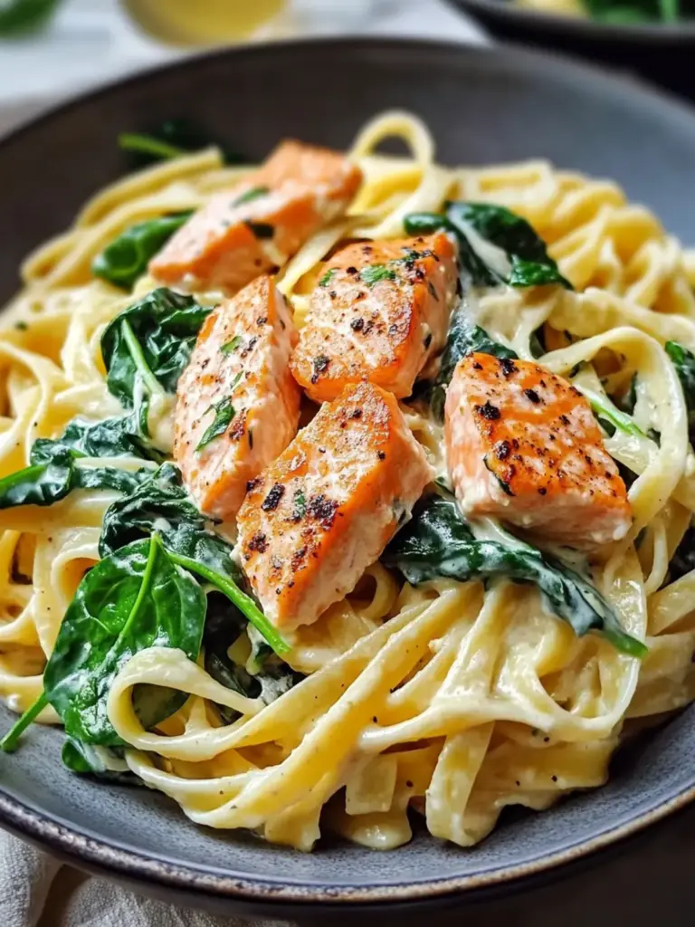 Creamy Spinach Salmon Pasta