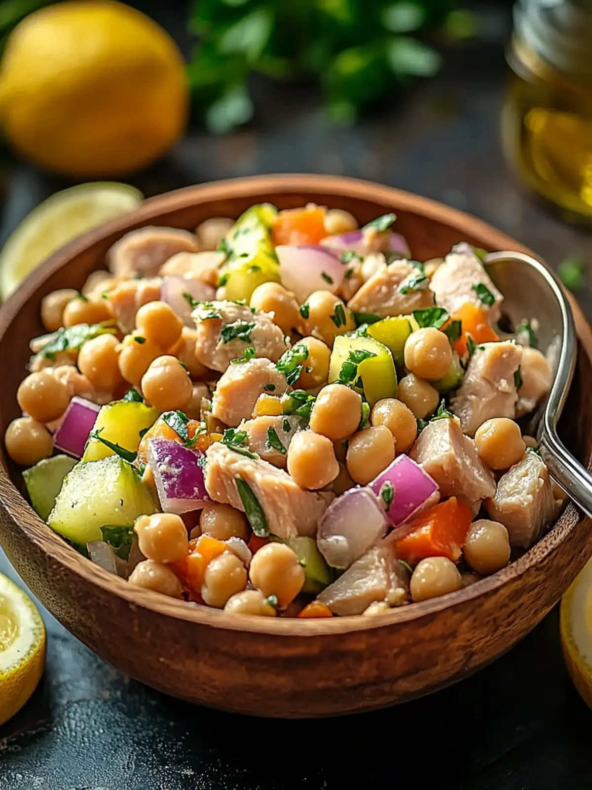 Healthy Tuna Garbanzo Bean Salad in Minutes for Busy Days 2 Healthy Tuna Garbanzo Bean Salad in Minutes