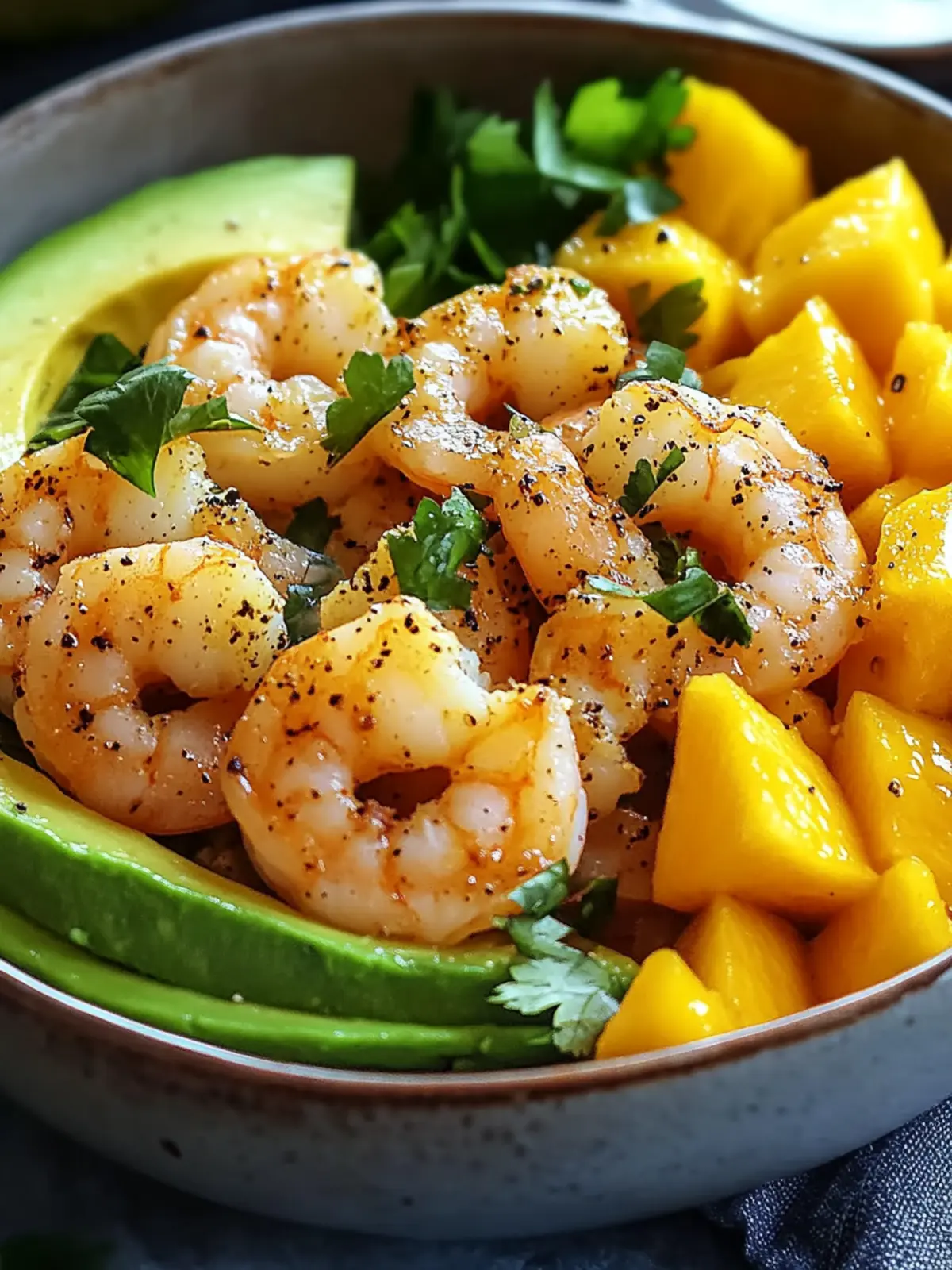 Shrimp Avocado Mango Bowls
