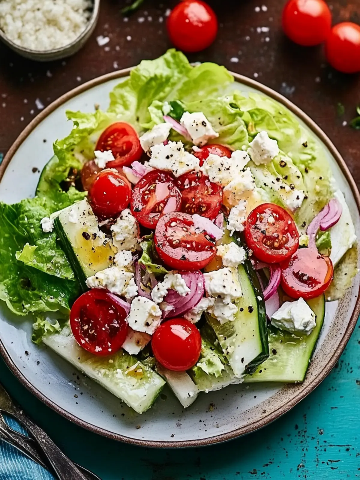 Delicious Mediterranean Wedge Salad with Creamy Feta Dressing 3 Mediterranean Wedge Salad
