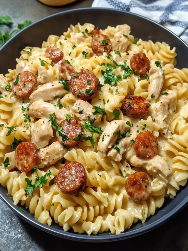 Creamy Pepper Jack Chicken & Sausage Pasta