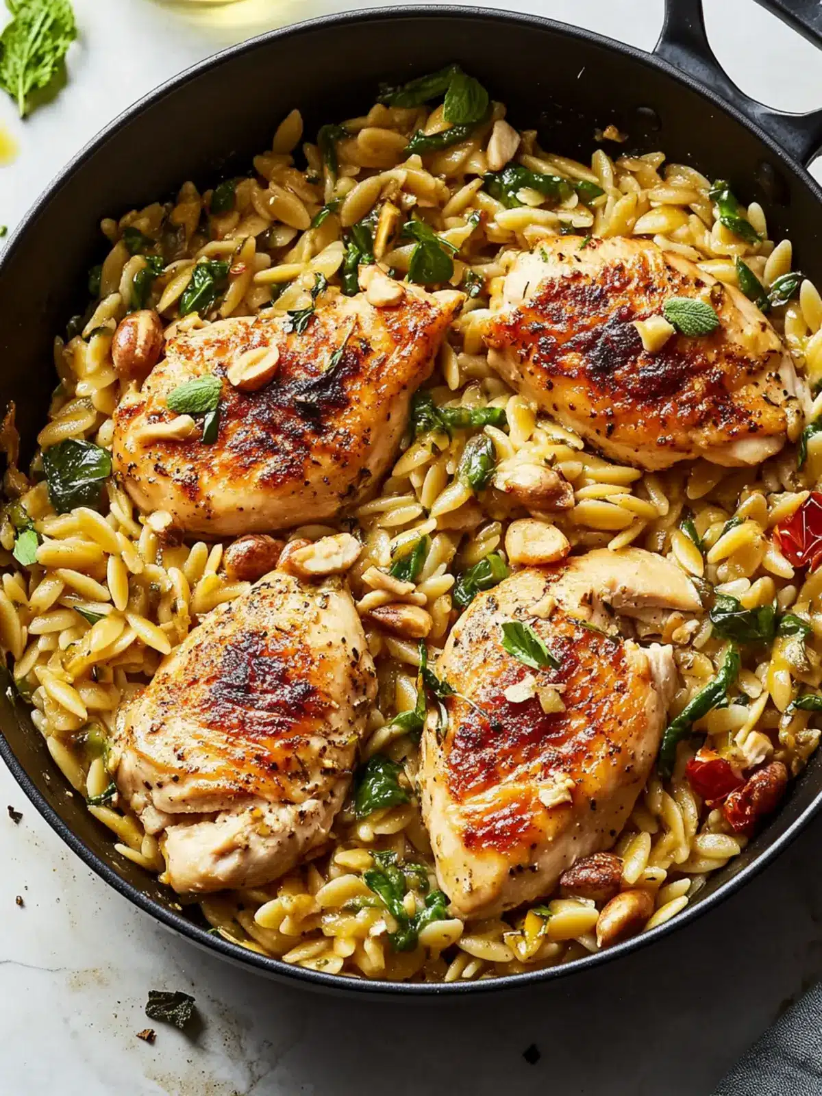 One-Skillet Chicken With Buttery Orzo
