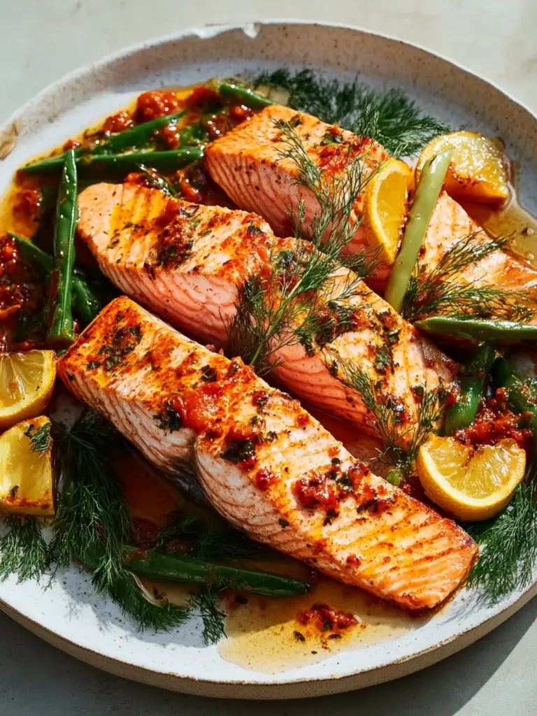 Slow-Roasted Salmon With Harissa
