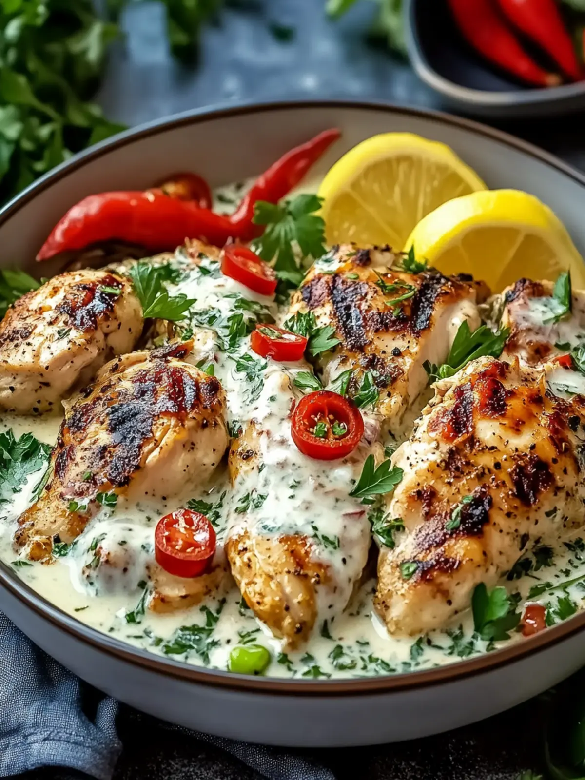 Turkish Chicken with Creamy White Sauce