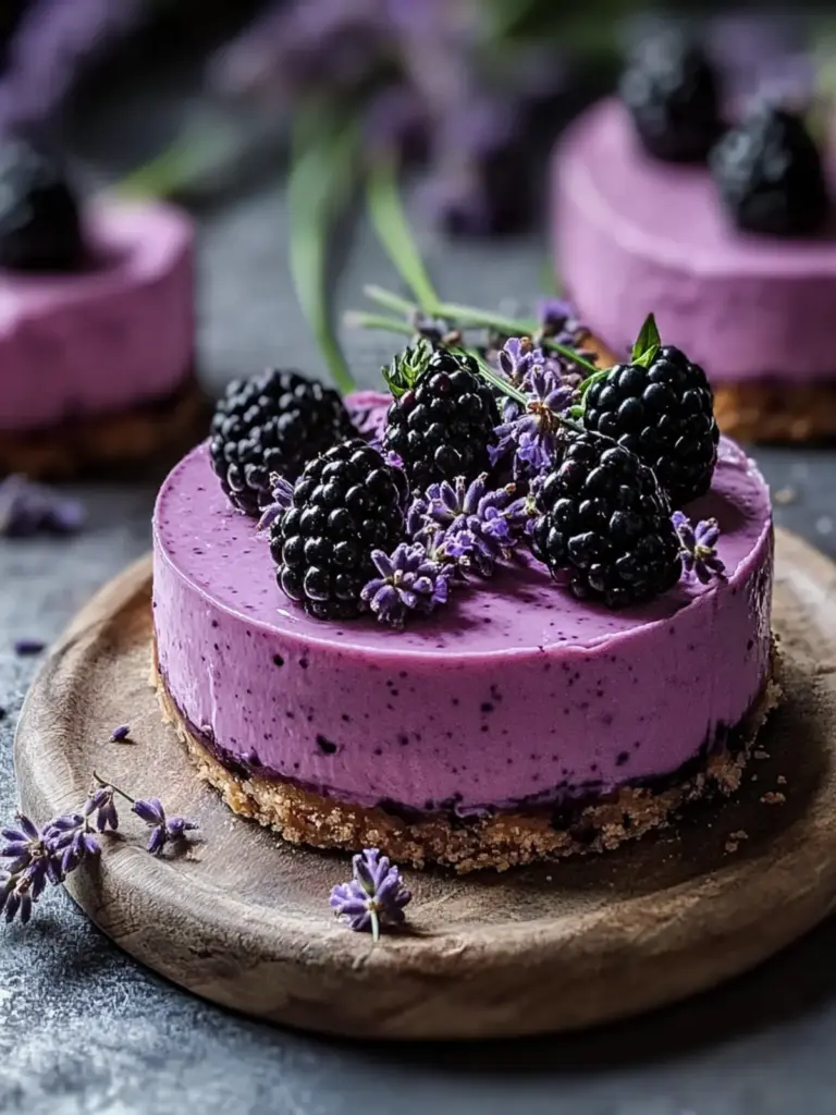 Luscious Blackberry Lavender Cheesecake