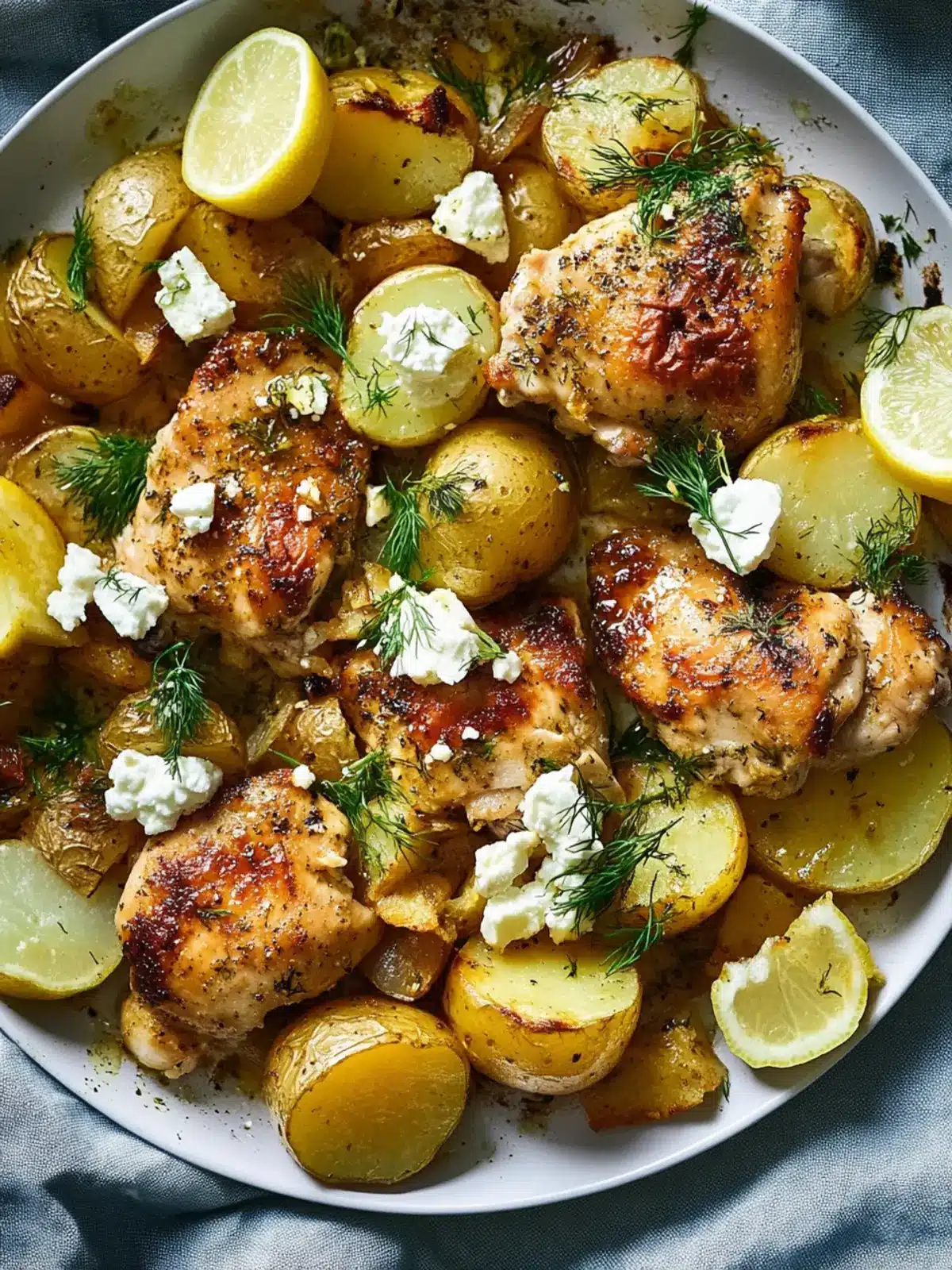Sheet-Pan Chicken and Potatoes with Feta, Lemon, Dill Magic 2 Sheet-Pan Chicken and Potatoes With Feta, Lemon and Dill
