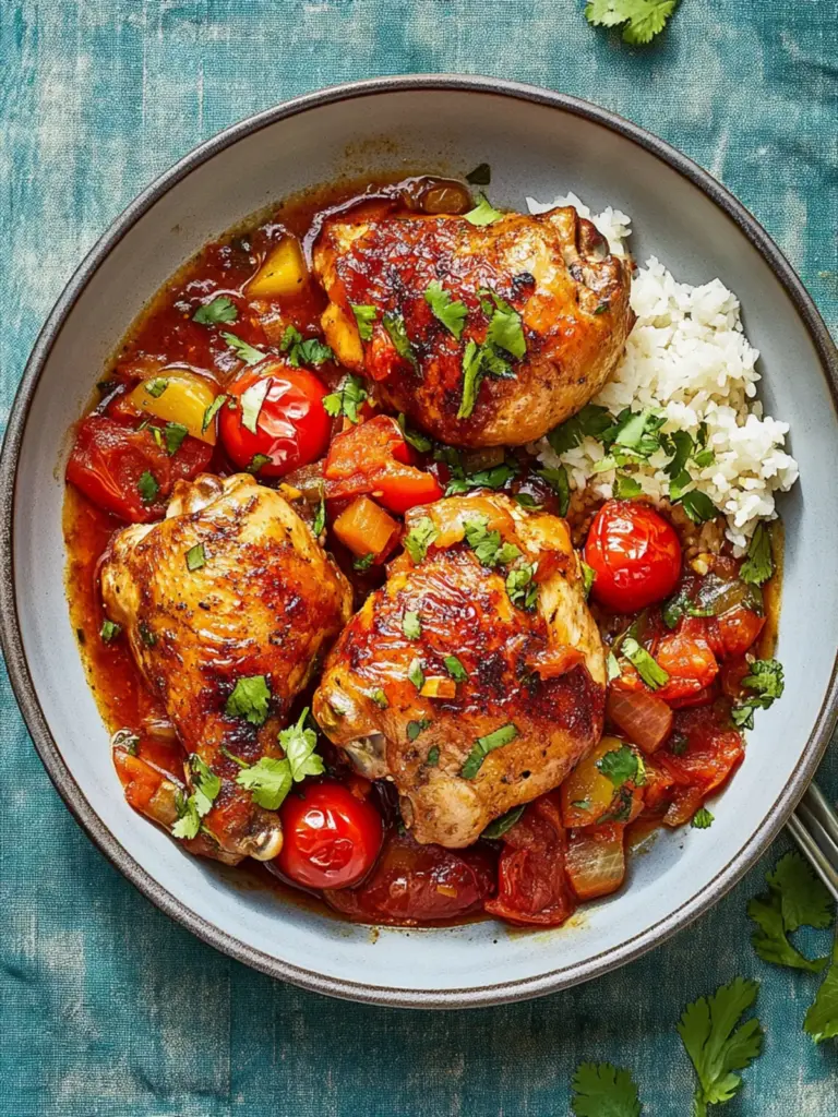 One-Pan Braised Chicken with Soy Sauce and Tomatoes