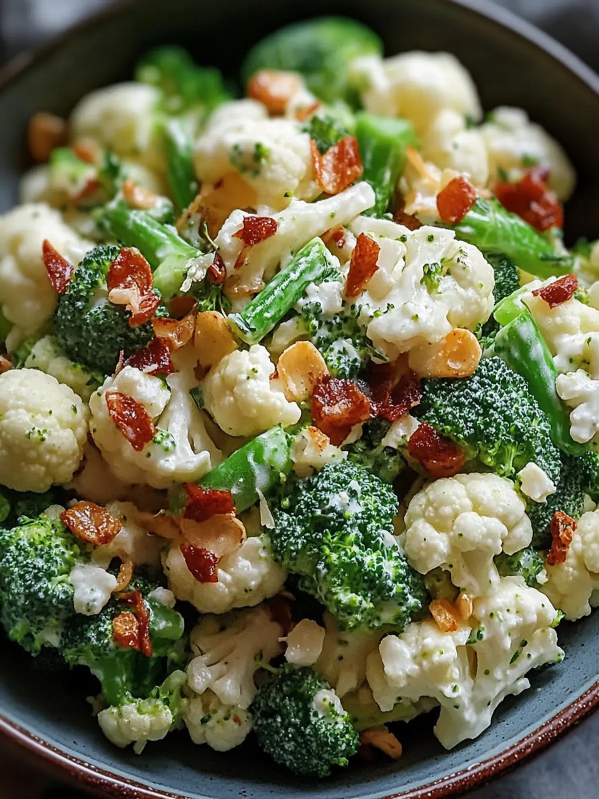 Creamy Broccoli Cauliflower Salad