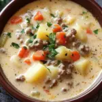 Crockpot Creamy Potato & Hamburger Soup