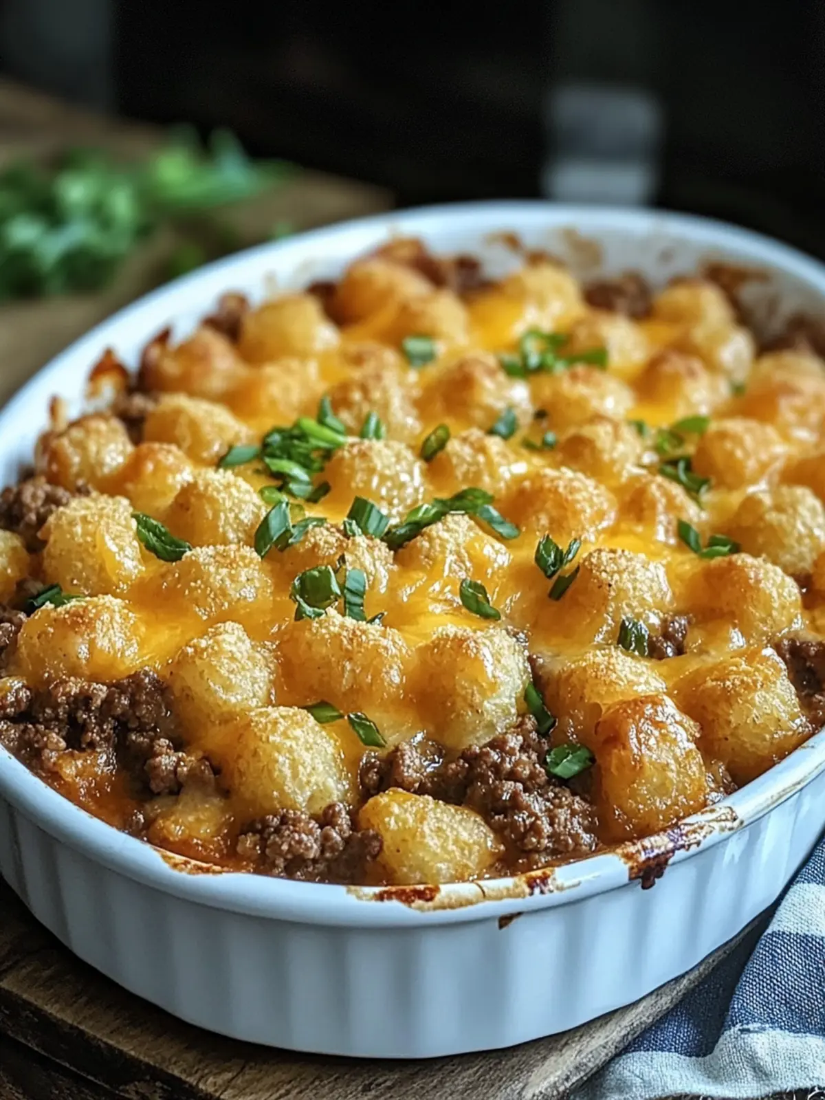 Tater Tot Casserole with Ground Beef