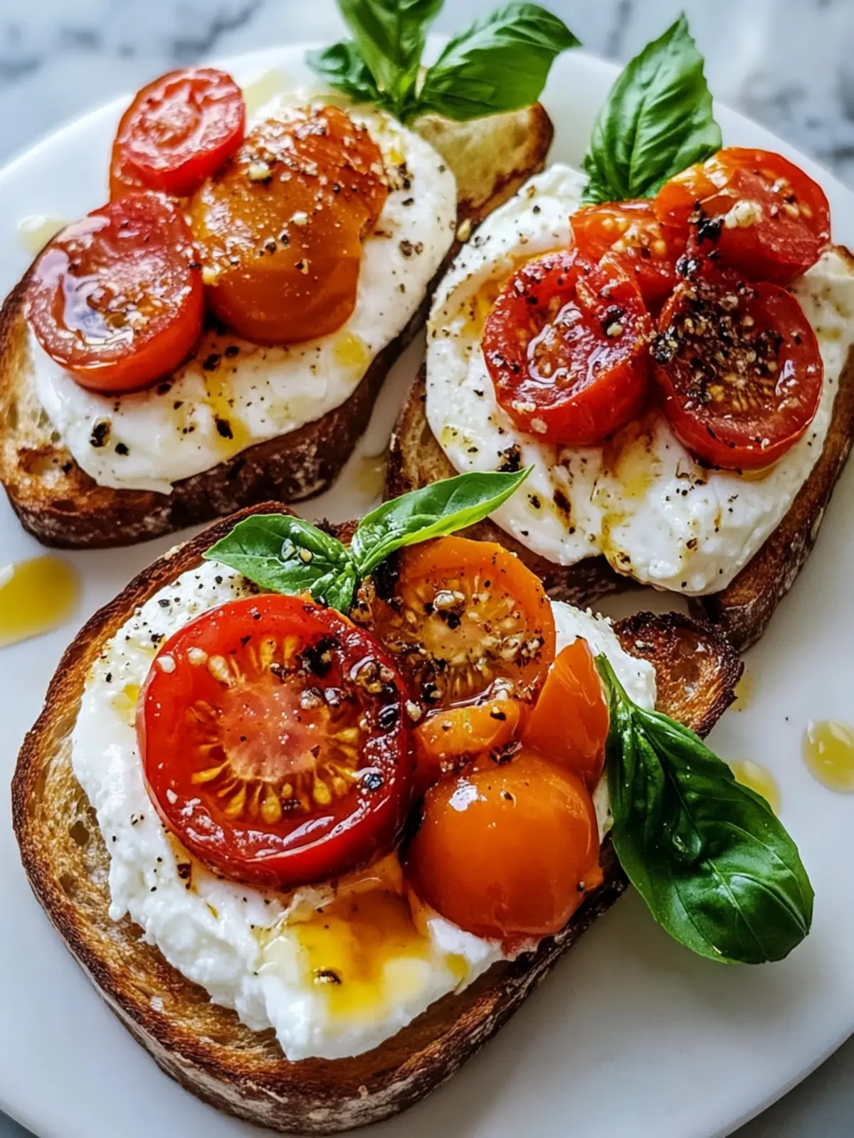 Irresistible Tomato Burrata Toast: Quick, Flavorful Delight 2 Tomato Burrata Toast