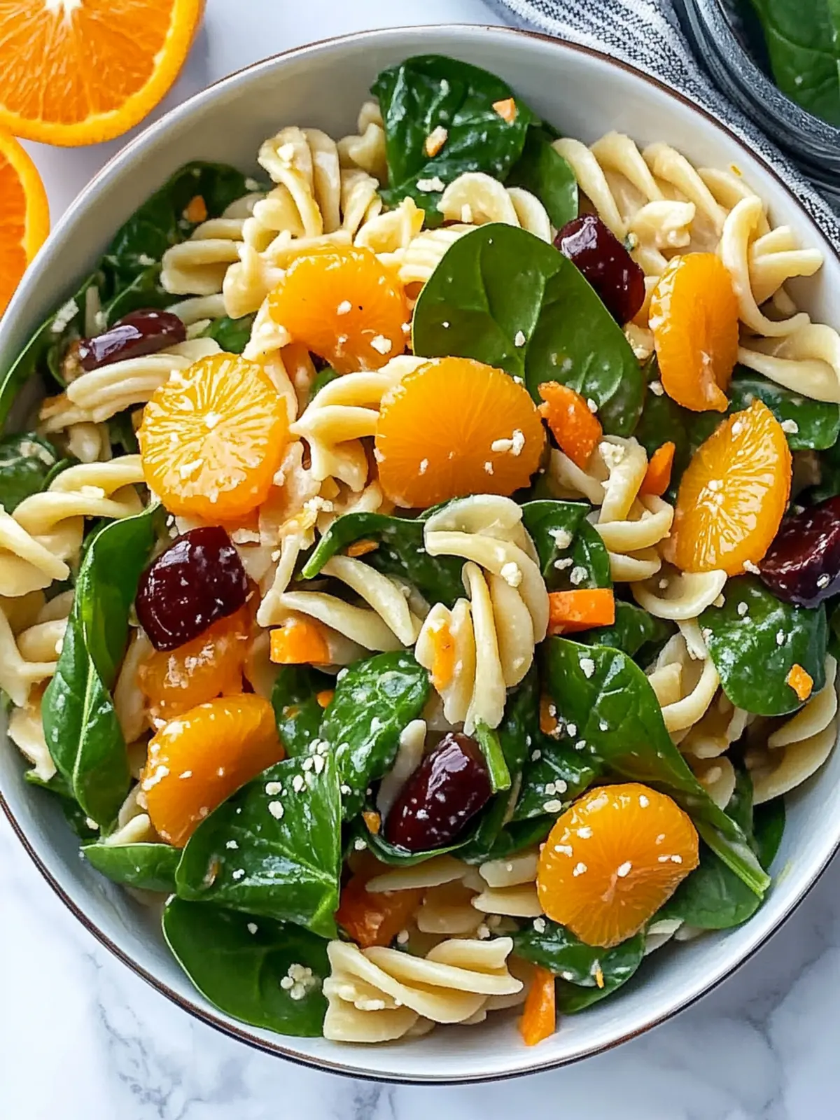 Mandarin Spinach Pasta Salad