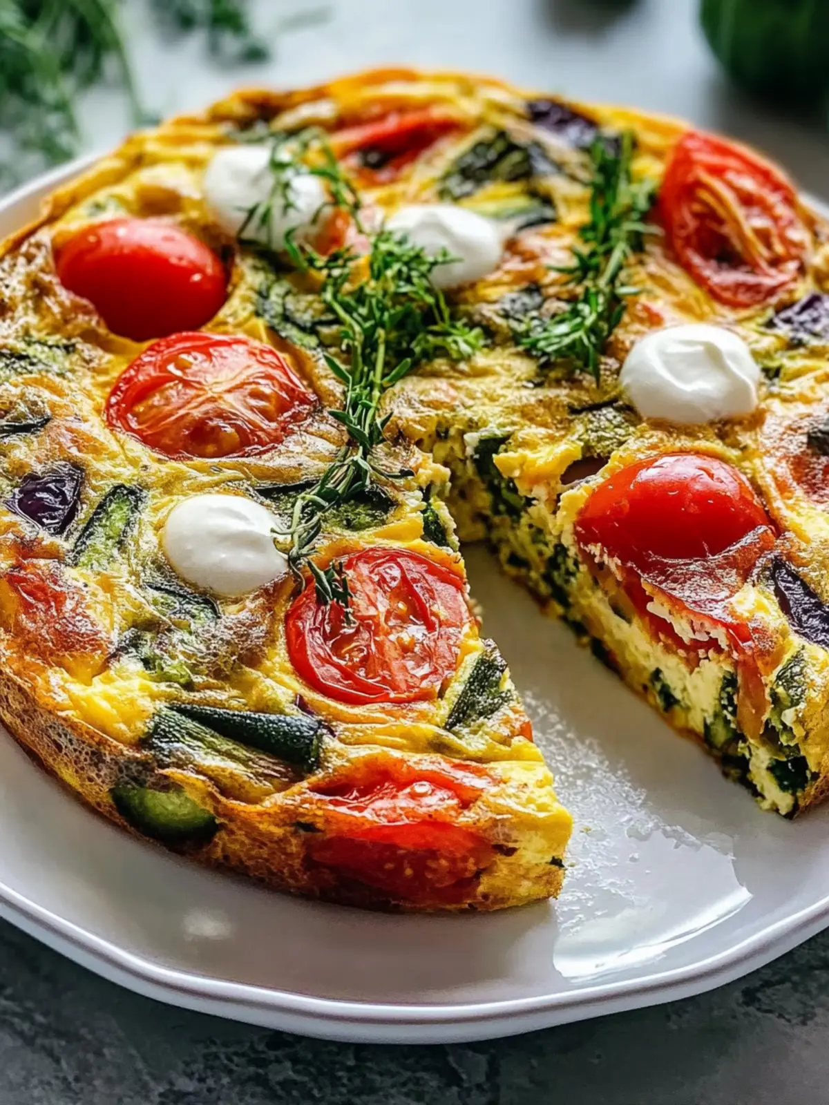 Mediterranean Frittata Veggie Breakfast