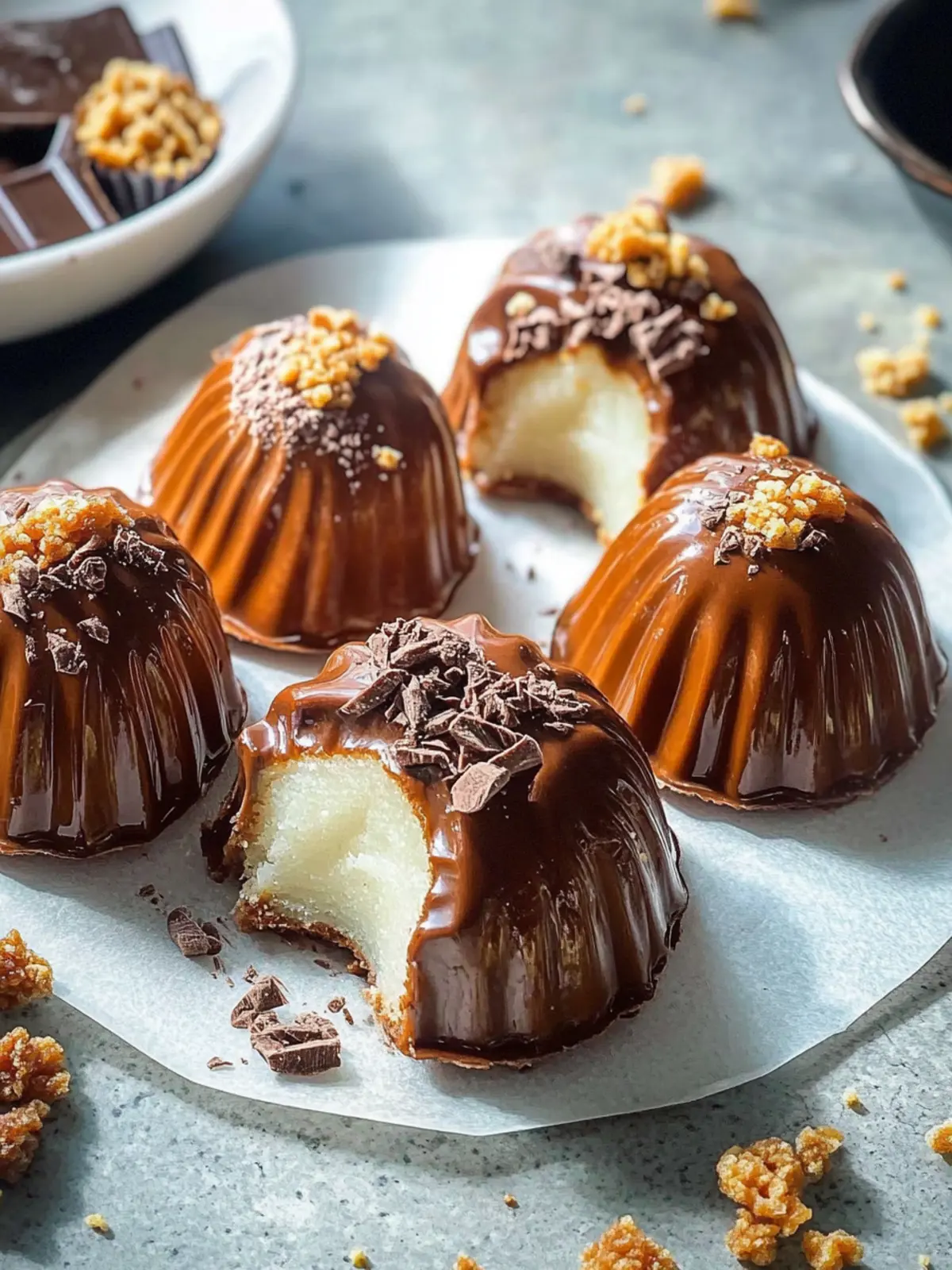 Kuih Bahulu with Chocolate