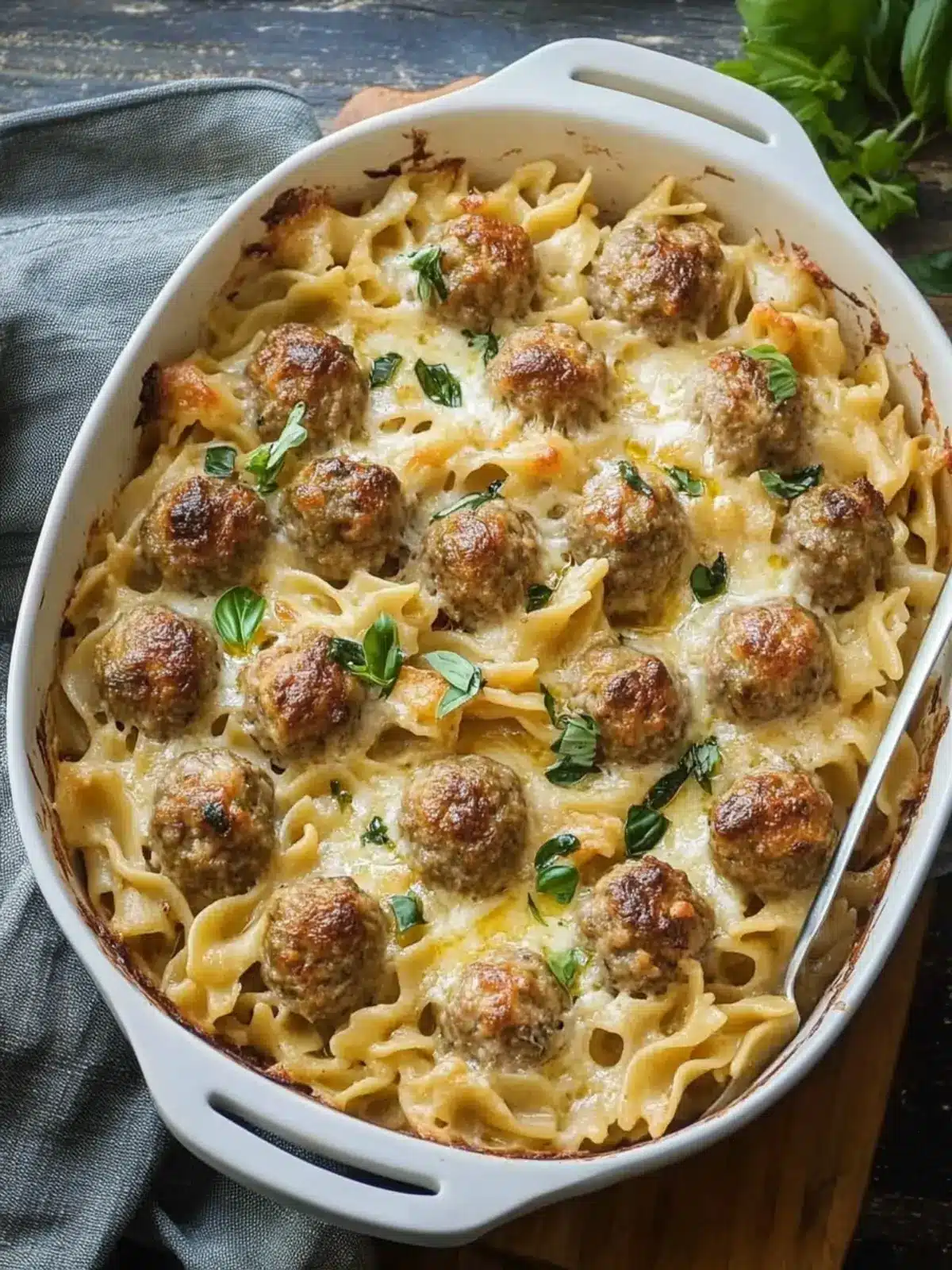 Swedish Meatball Pasta Bake