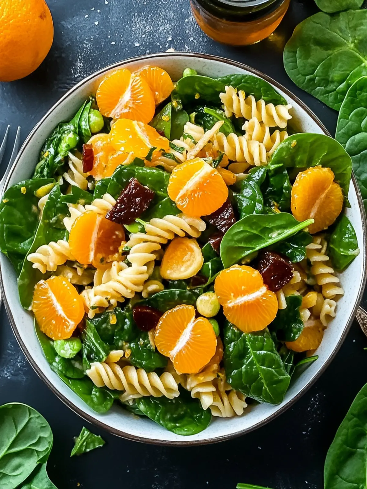 Mandarin Spinach Pasta Salad