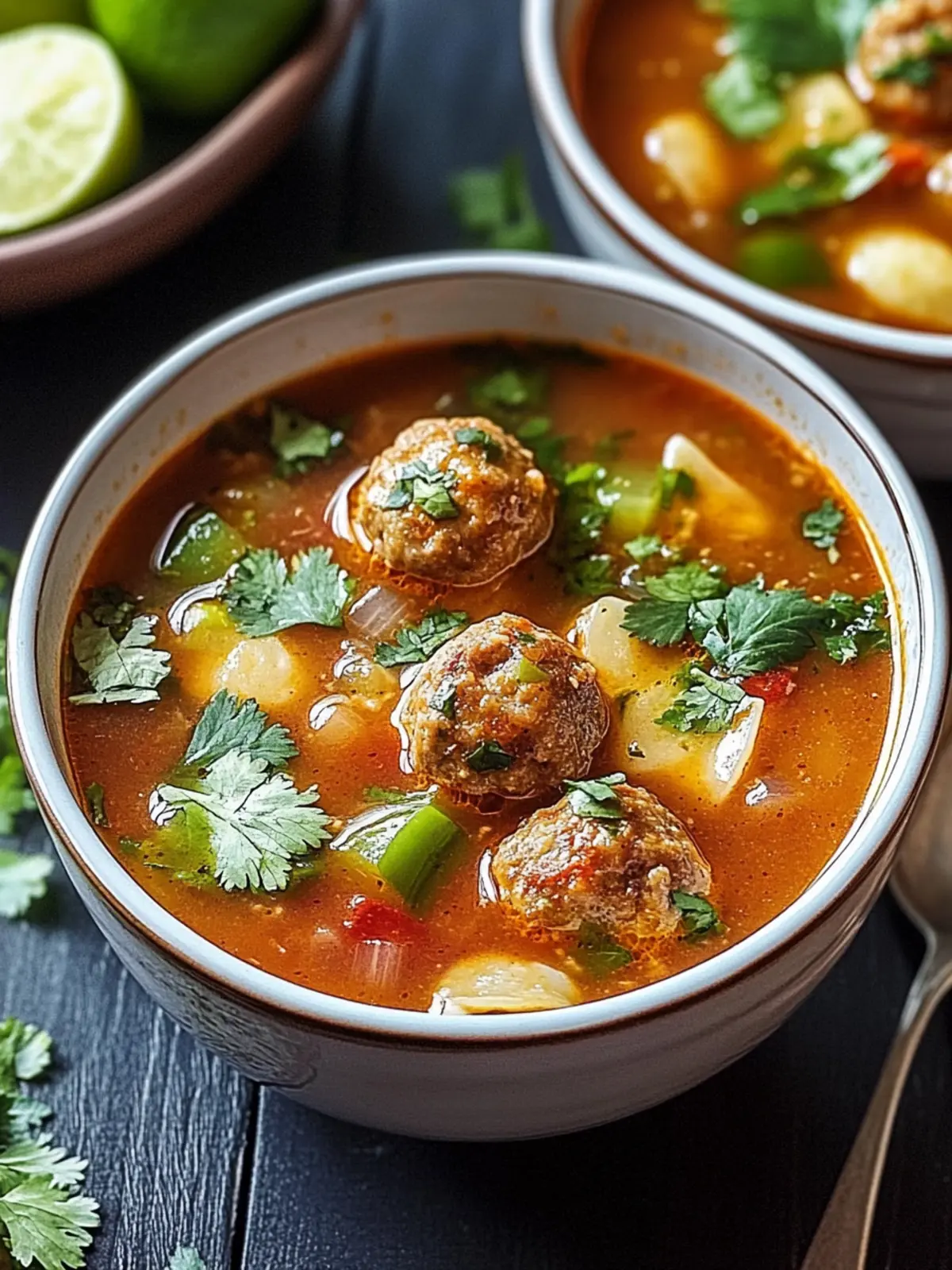 Smoky Chipotle Meatball Tortilla Soup