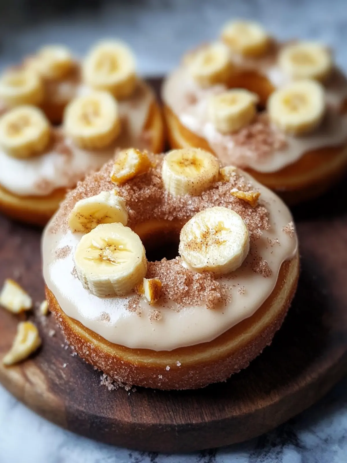 Banana Donuts with Cinnamon Cream Cheese Frosting