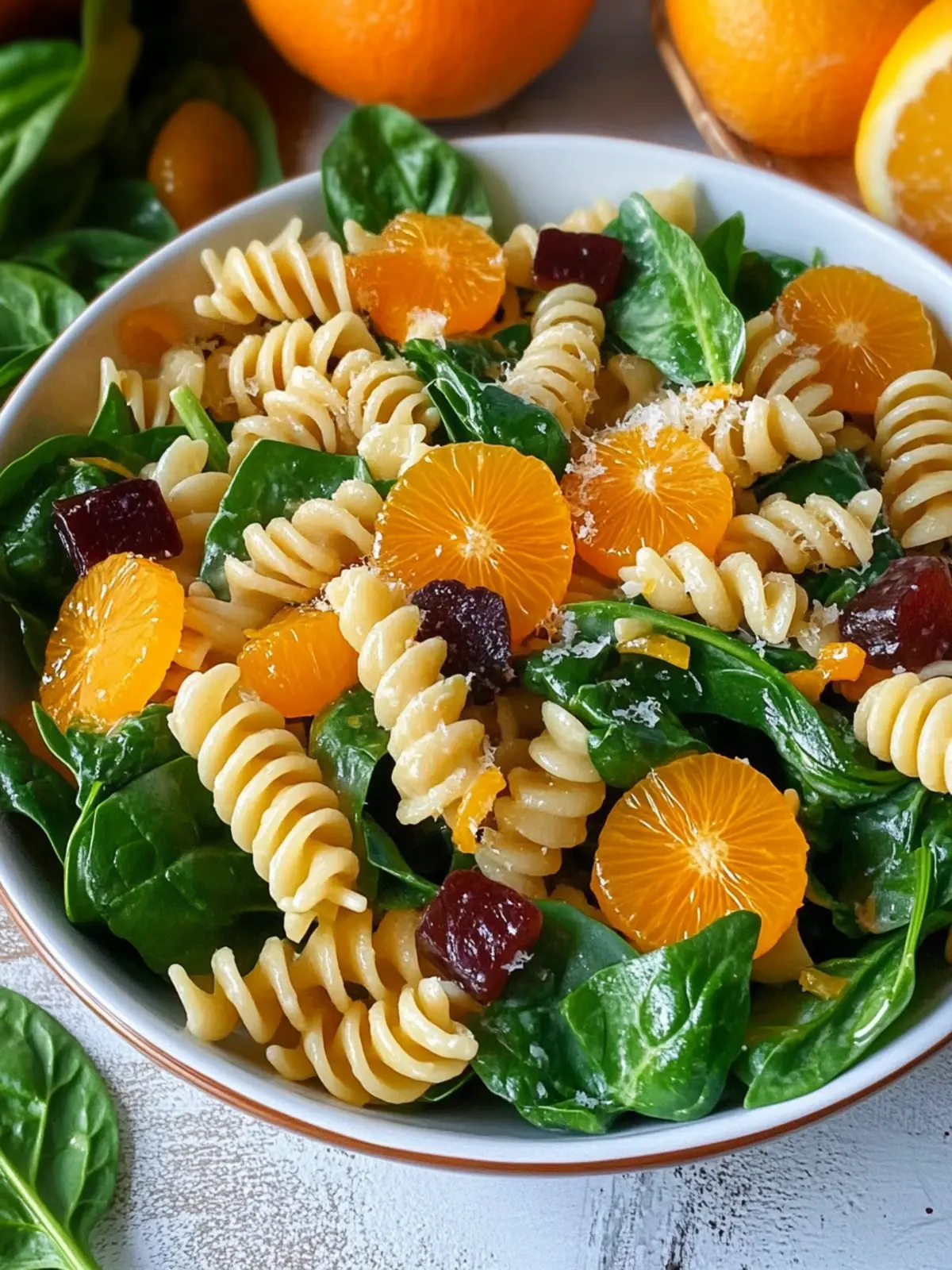 Mandarin Spinach Pasta Salad