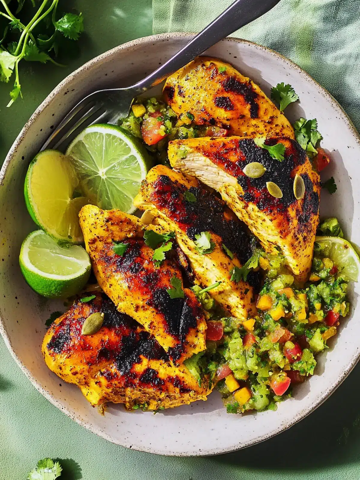 Juicy Turmeric-Lime Chicken With Pumpkin Seed Salsa Recipe 5 Turmeric-Lime Chicken With Pumpkin Seed Salsa