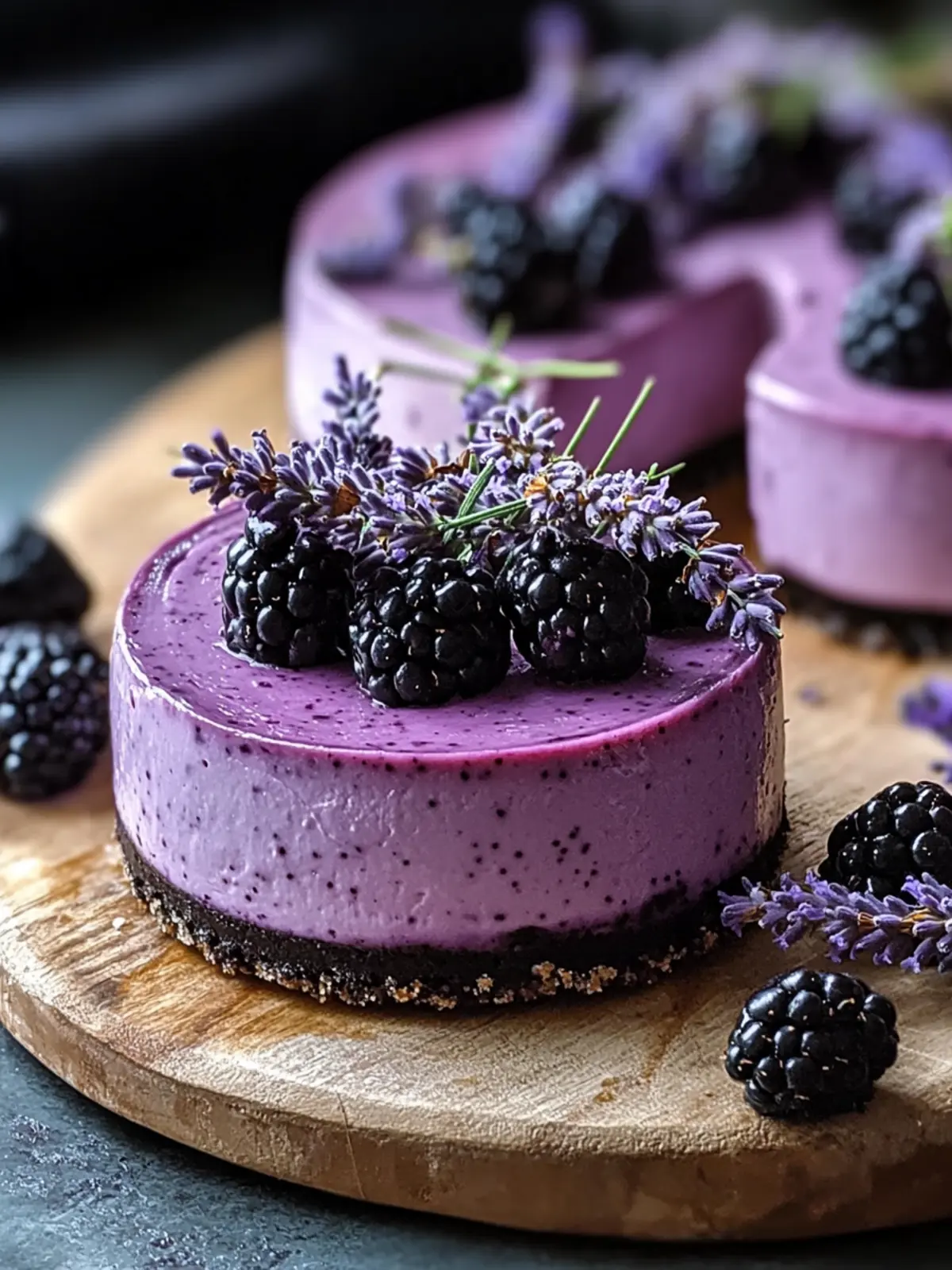 Luscious Blackberry Lavender Cheesecake