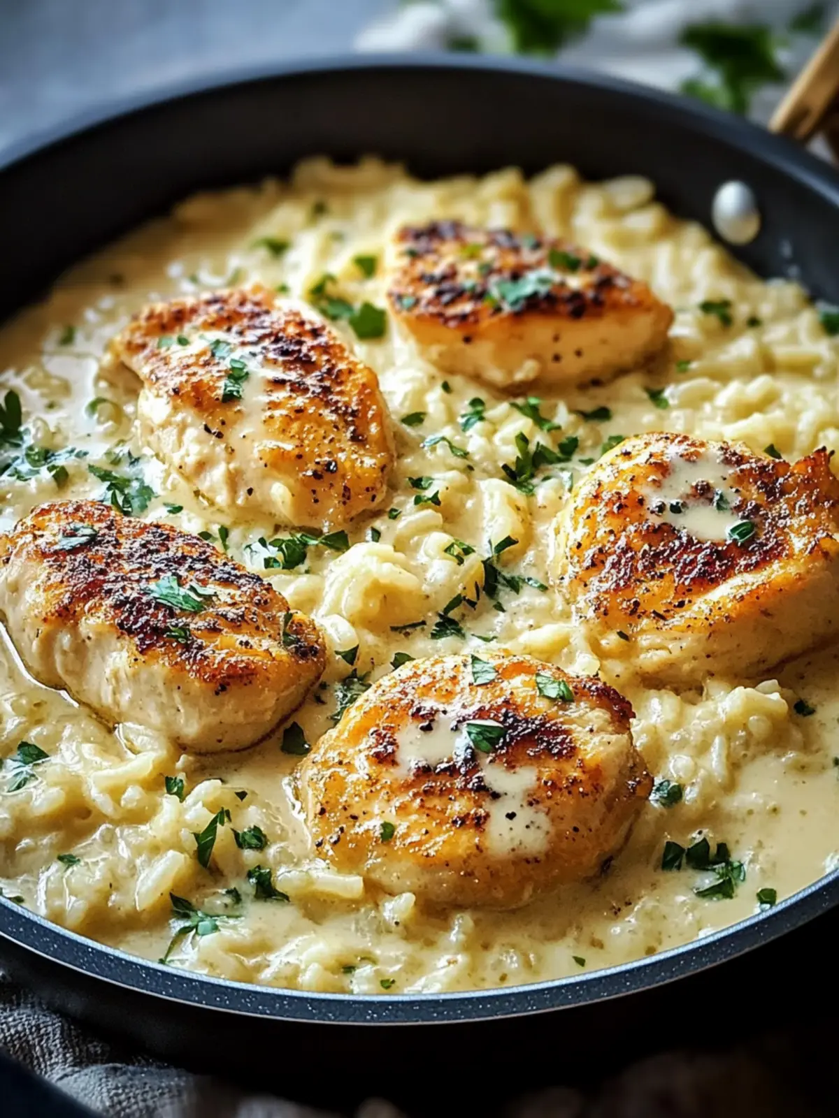 Creamy One-Pan Parmesan Chicken & Rice Dinner