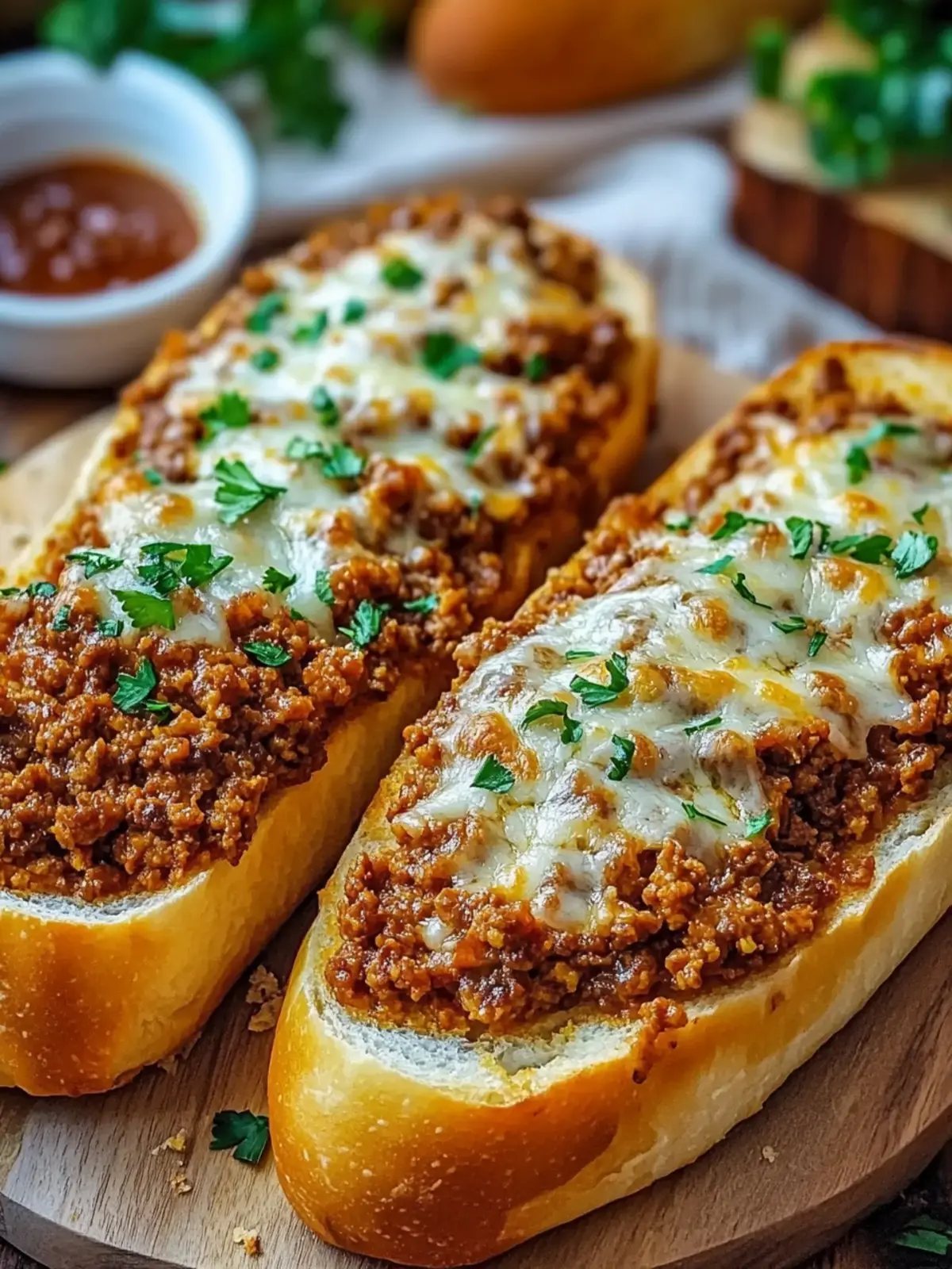 Sloppy Joe Garlic Bread