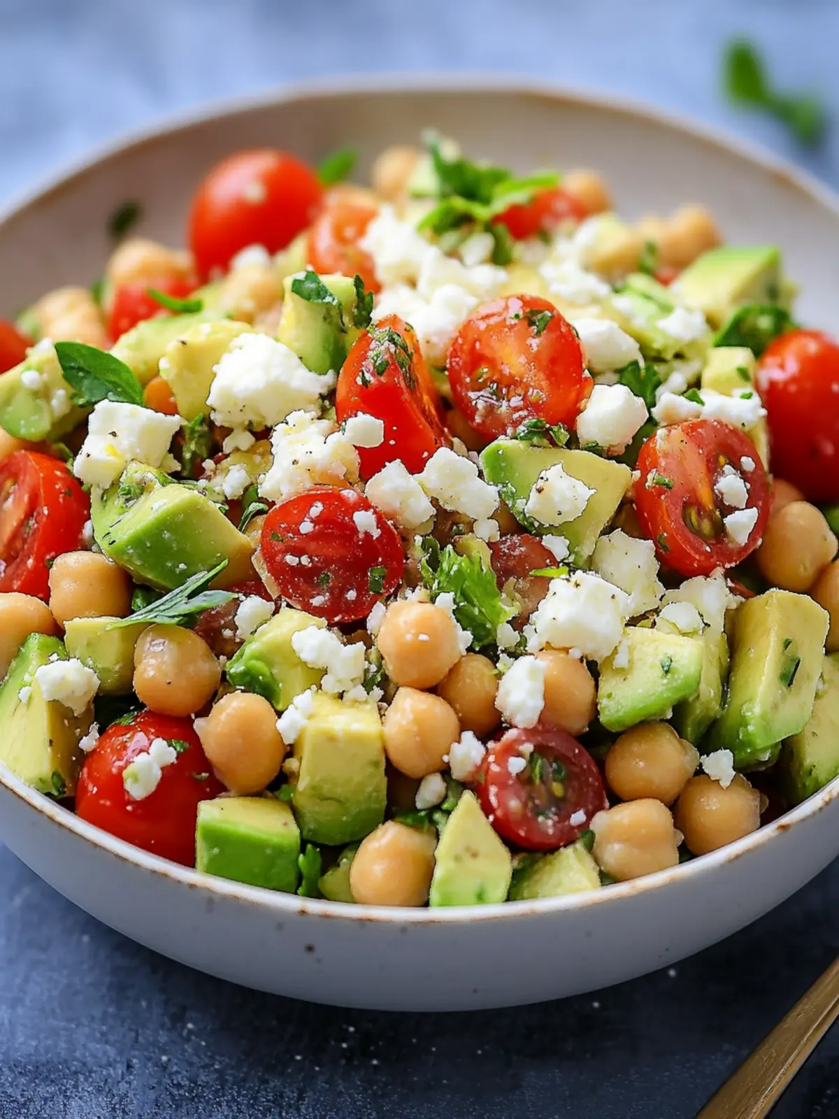 Healthy Chickpea Feta Avocado Salad