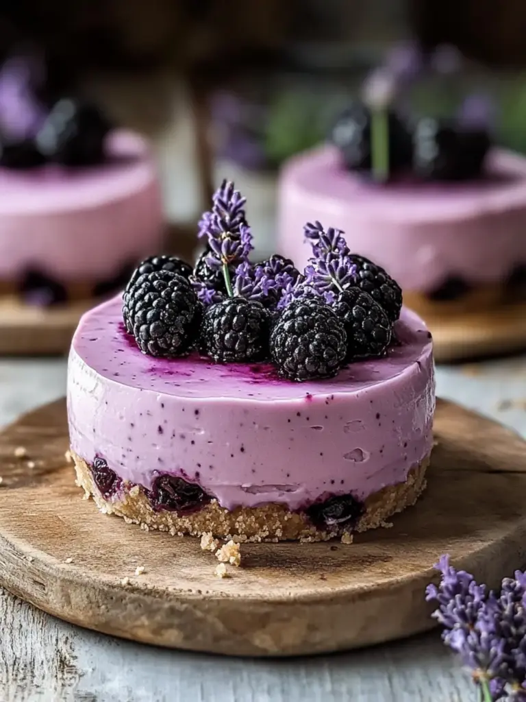 Luscious Blackberry Lavender Cheesecake