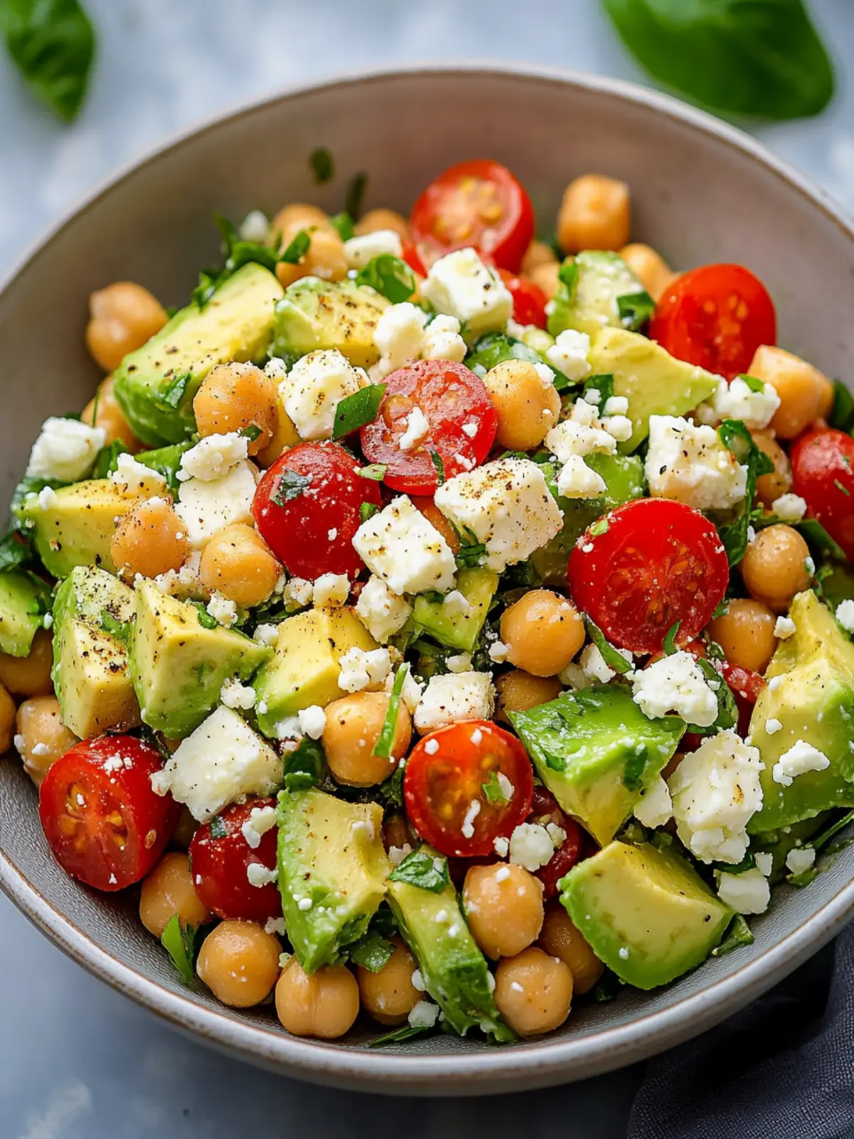 Healthy Chickpea Feta Avocado Salad