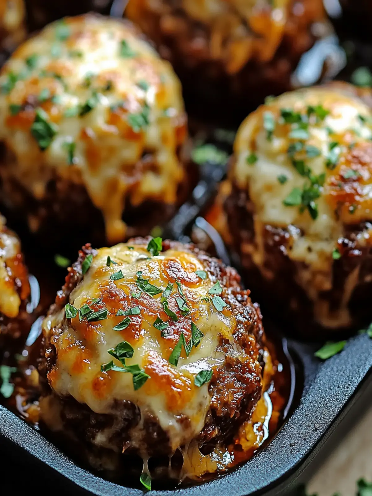 Cheesy Stuffed Meatloaf Bites