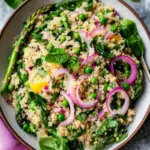 Spring Quinoa with Asparagus, Peas & Pickled Onion