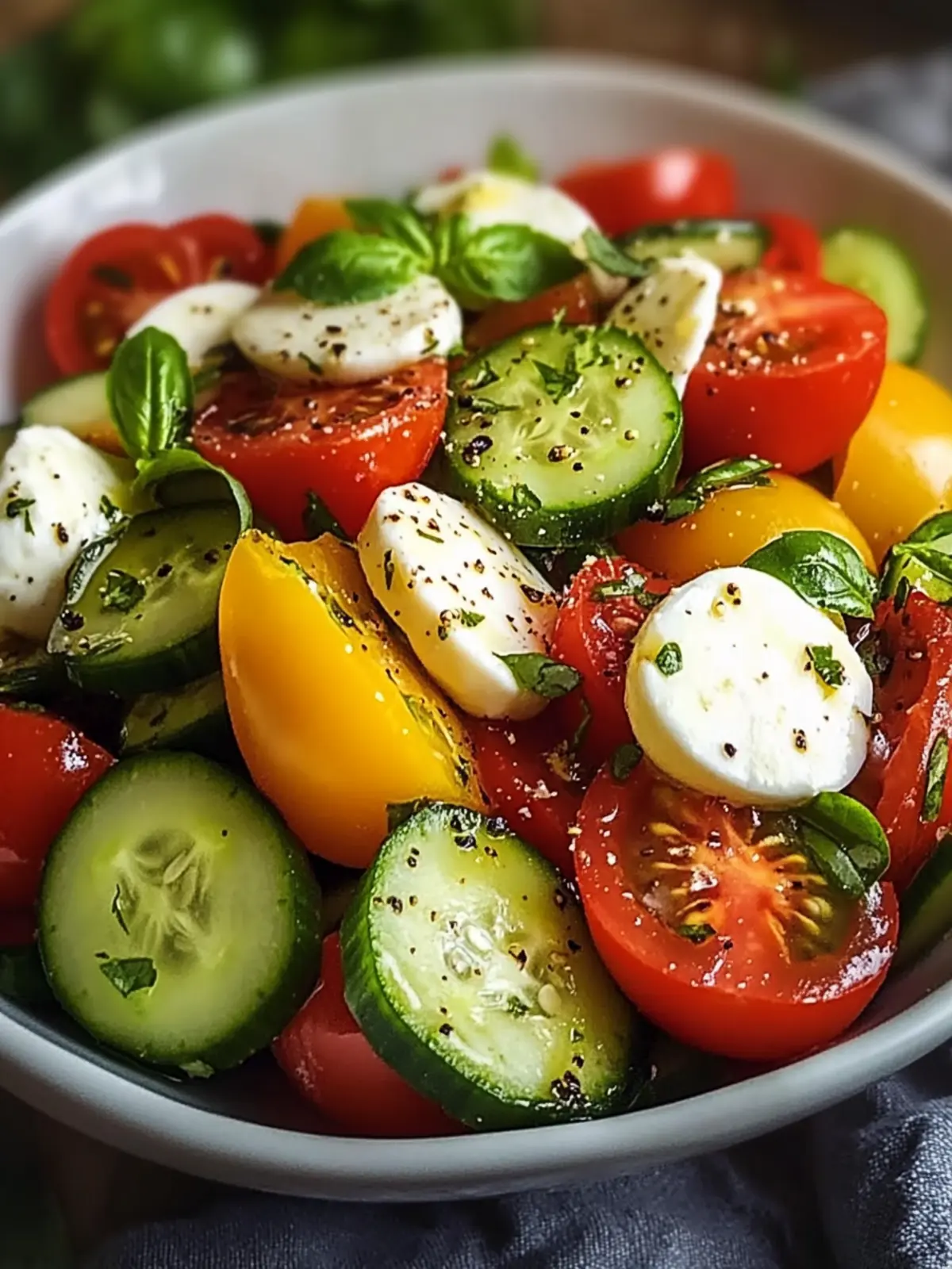 Tomato Cucumber Mozzarella Salad That Brightens Your Day 3 Tomato Cucumber Mozzarella Salad