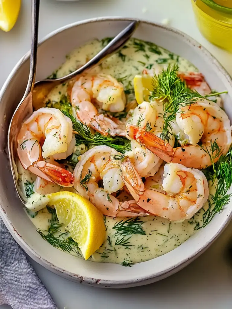 Cold Shrimp in Dill Cream Sauce