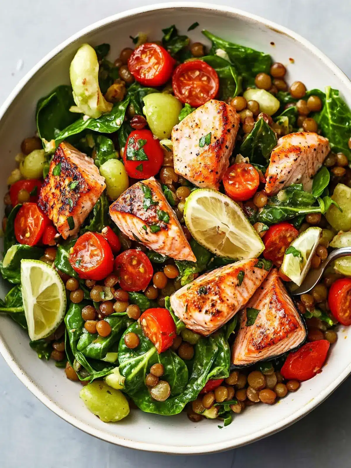 One-Pot Salmon, Spinach and Lentil Salad for Quick Dinner Bliss 4 One-Pot Salmon, Spinach and Lentil Salad