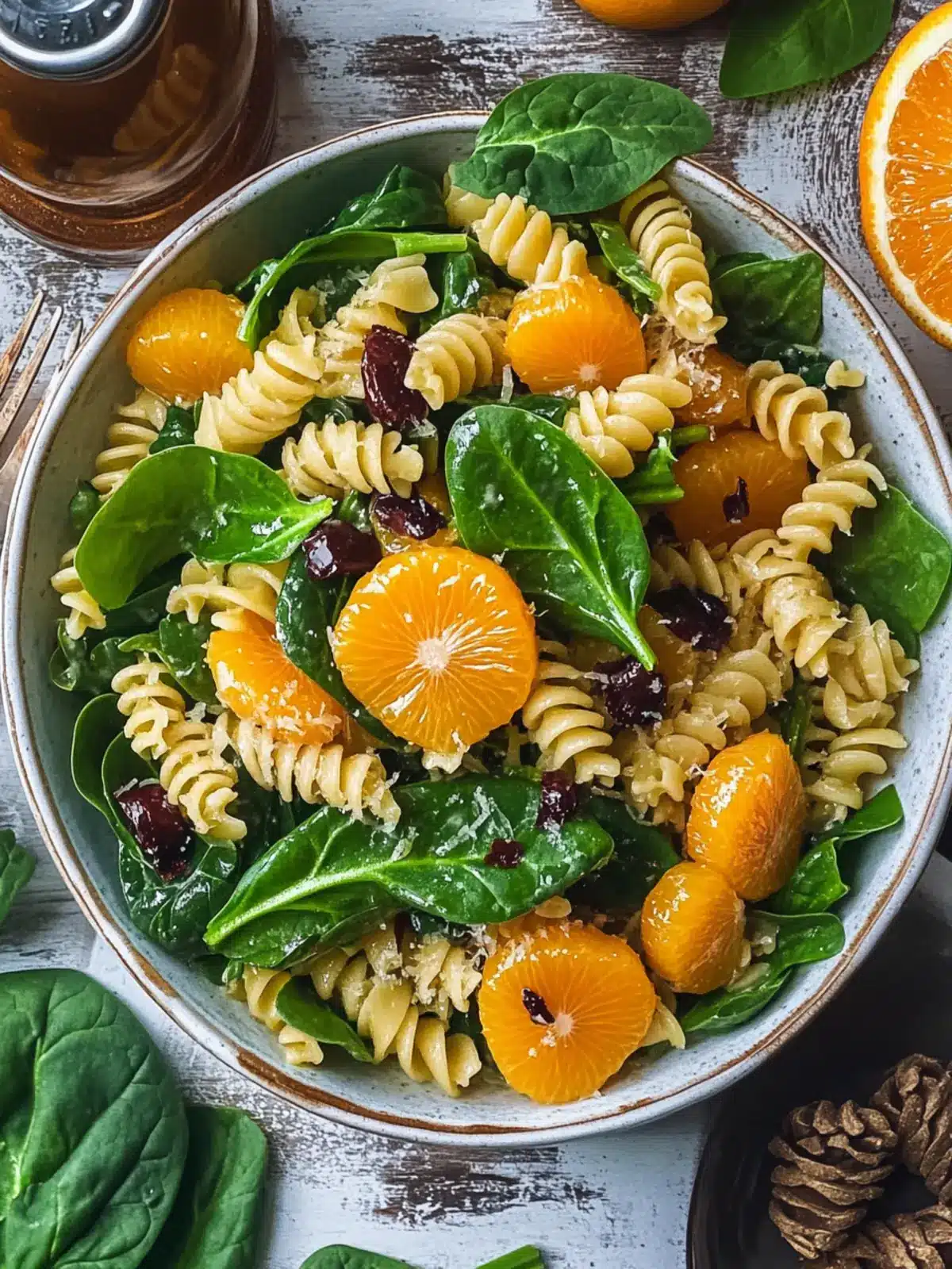 Mandarin Spinach Pasta Salad