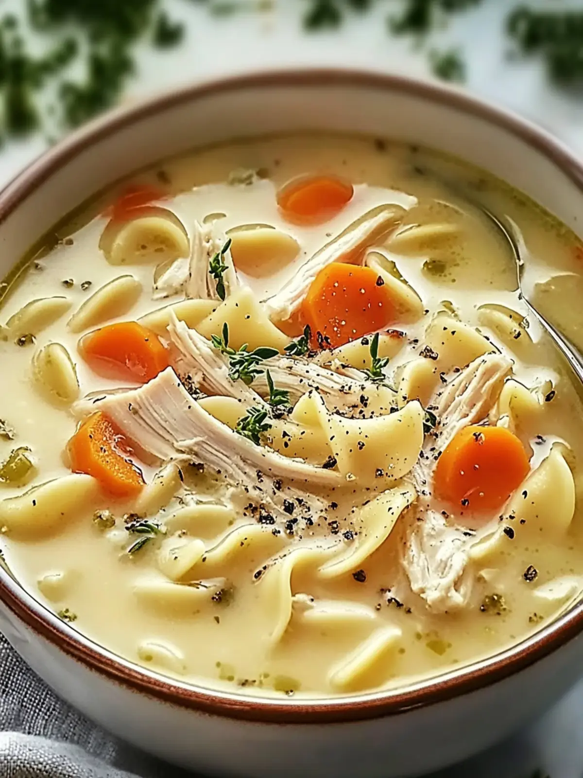 Creamy Chicken Noodle Soup: Comfort in Every Delicious Bowl 2 Creamy Chicken Noodle Soup