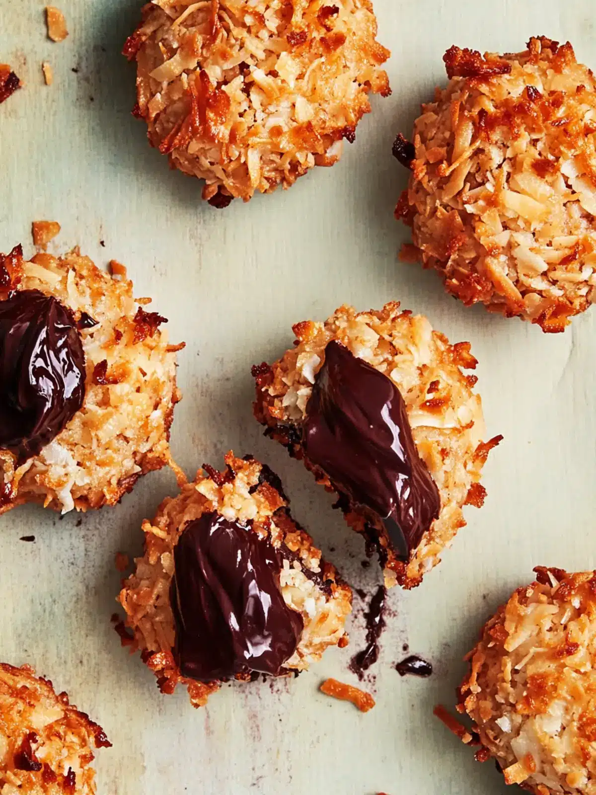 Chocolate-Filled Toasted Coconut Macaroons