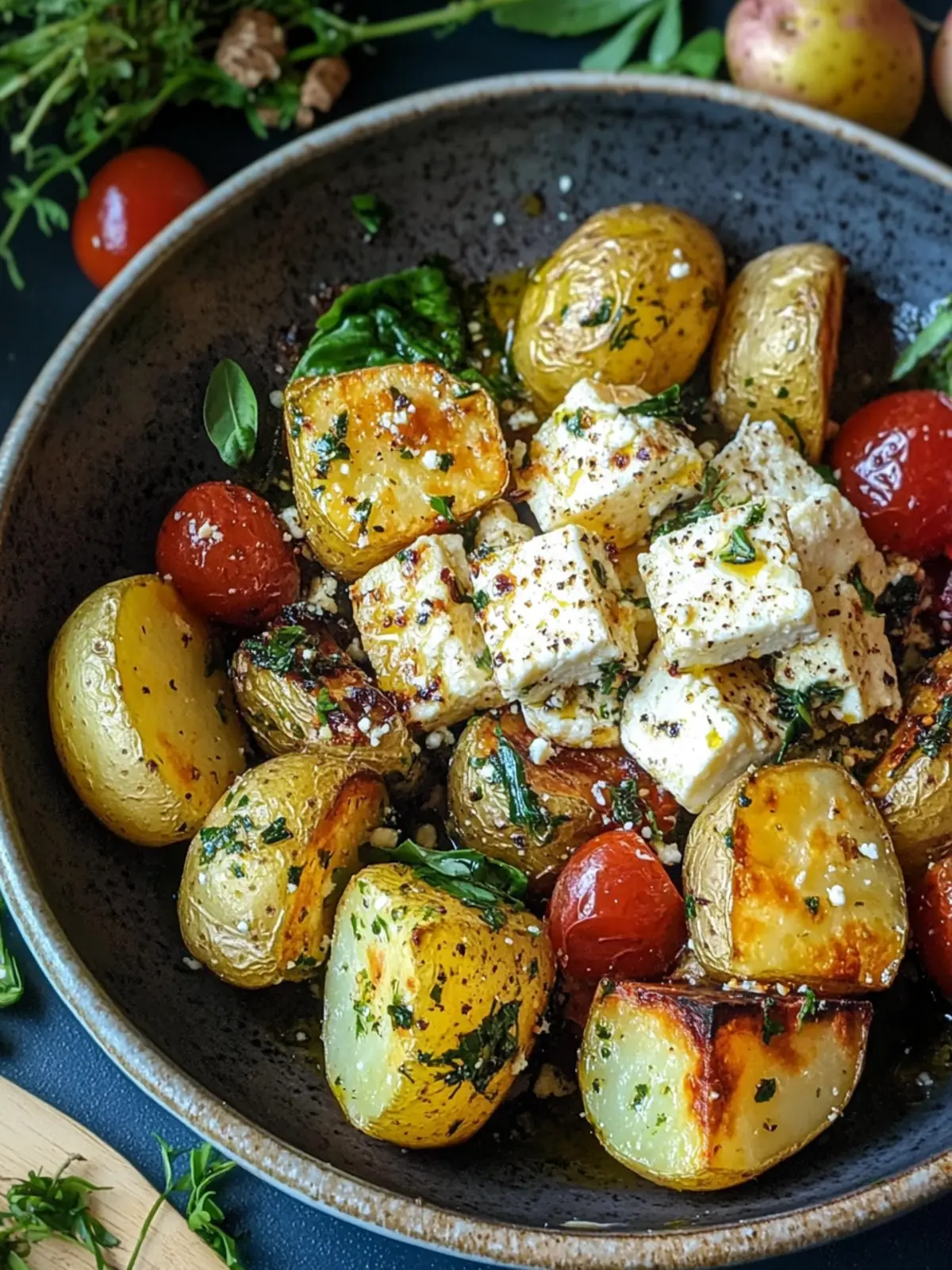 Baked Feta Roast Potatoes: Crispy, Creamy Bliss Awaits 2 Baked Feta Roast Potatoes