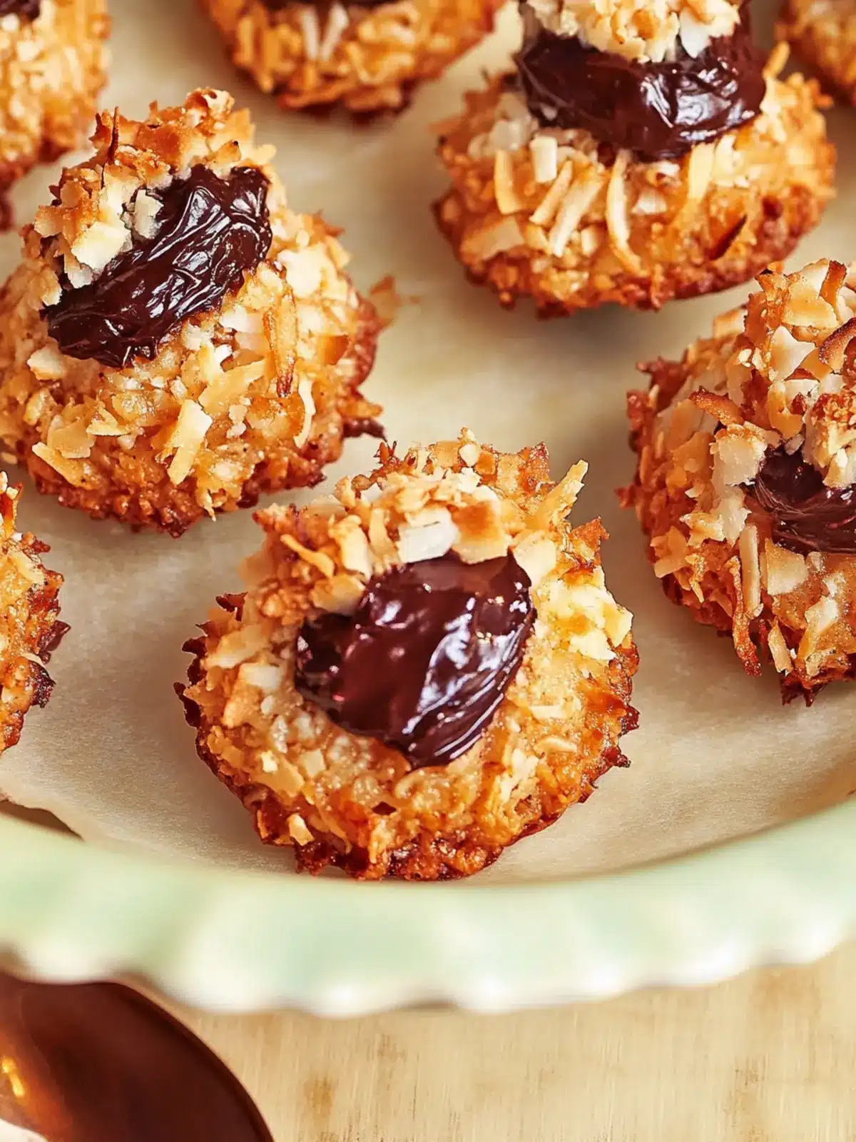 Chocolate-Filled Toasted Coconut Macaroons