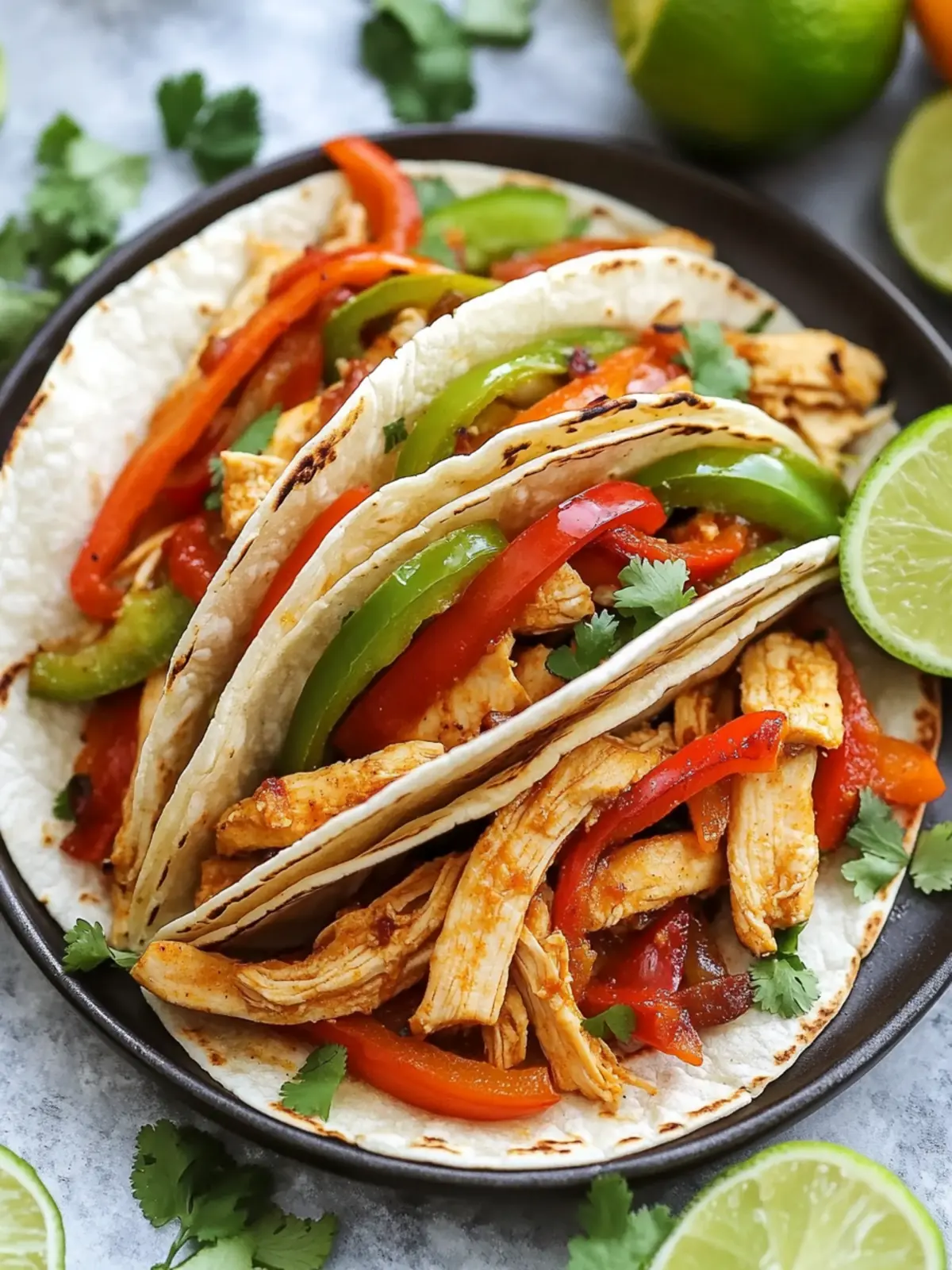 Crockpot Chicken Fajita Tacos