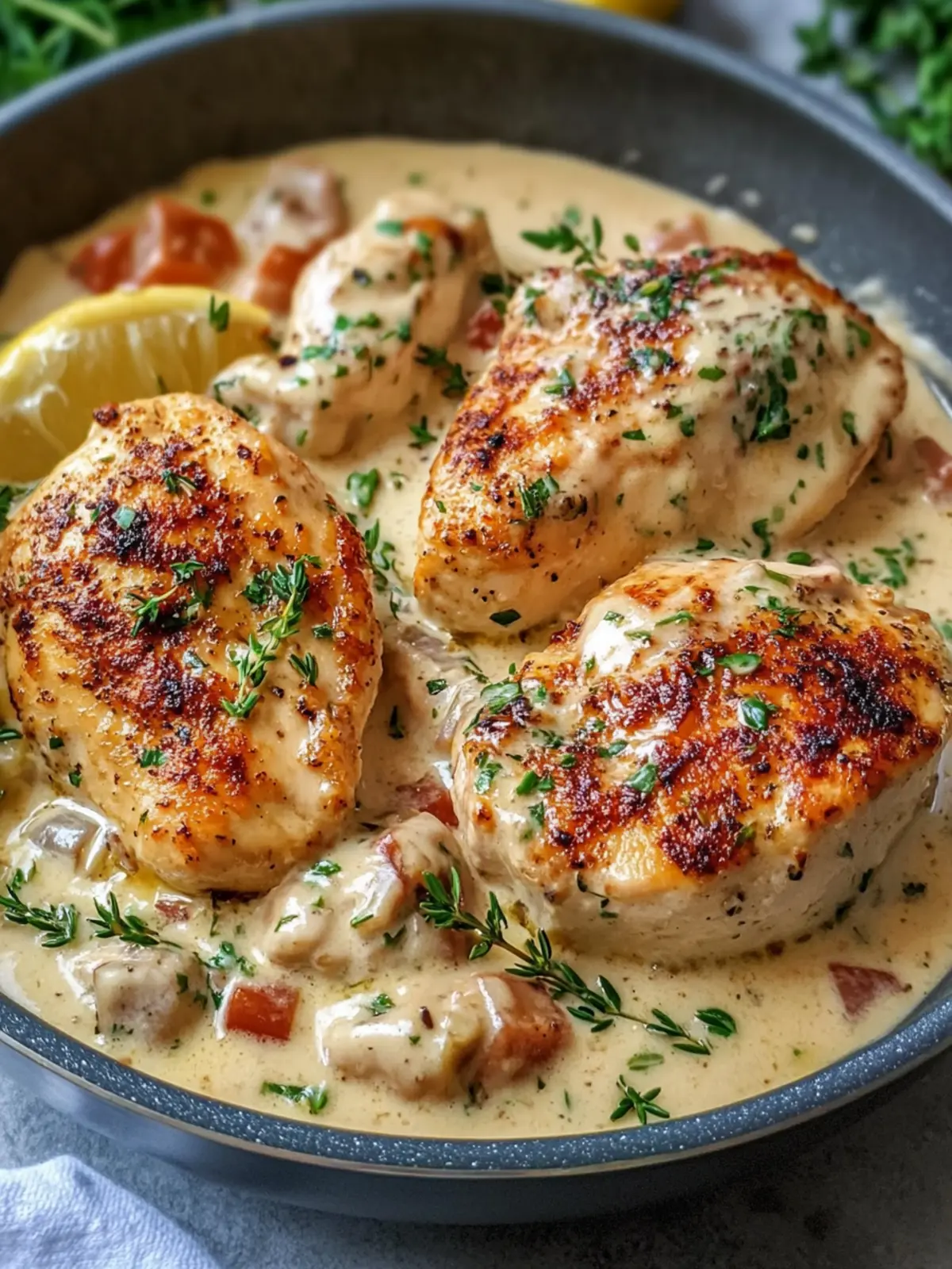 Creamy Garlic Chicken Pan