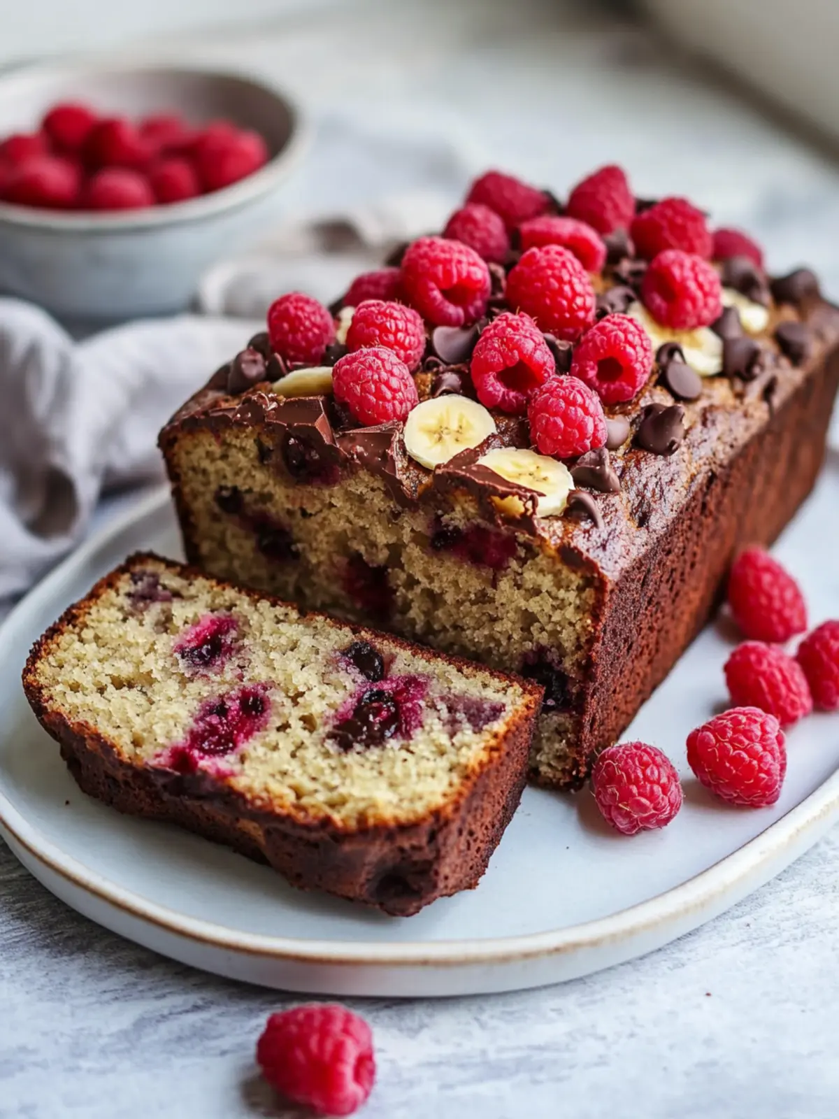 Raspberry Dark Chocolate Banana Bread Recipe
