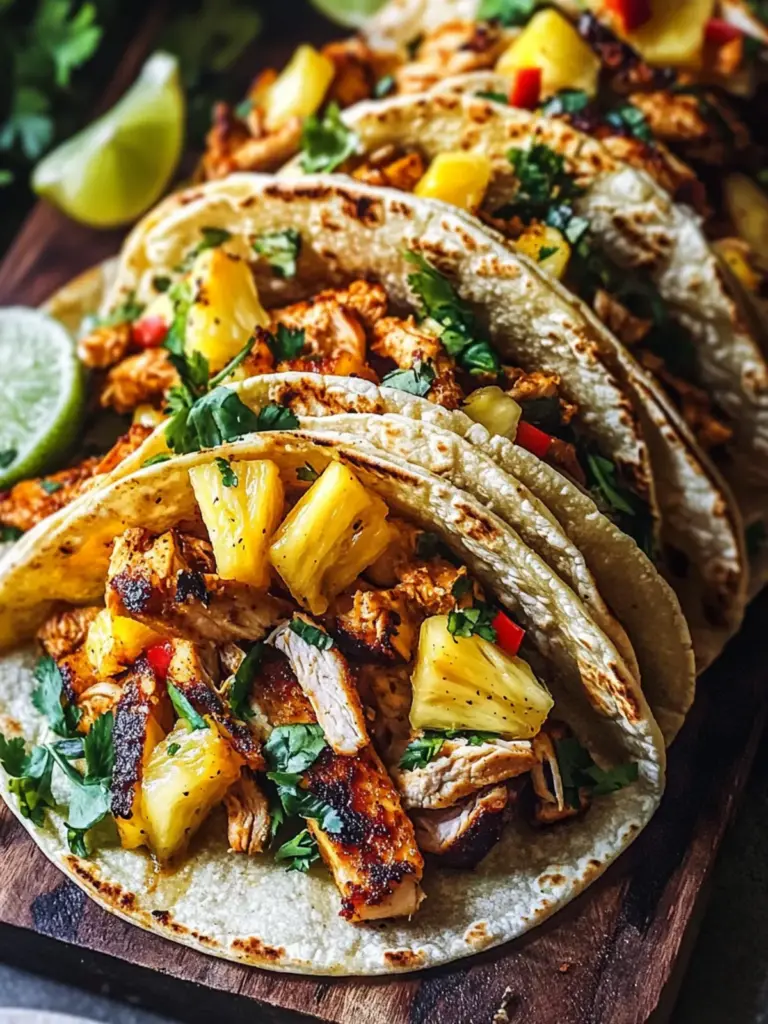 One Pan Chicken & Pineapple Tacos