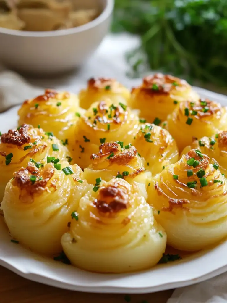 Garlic Chive Duchess Potatoes