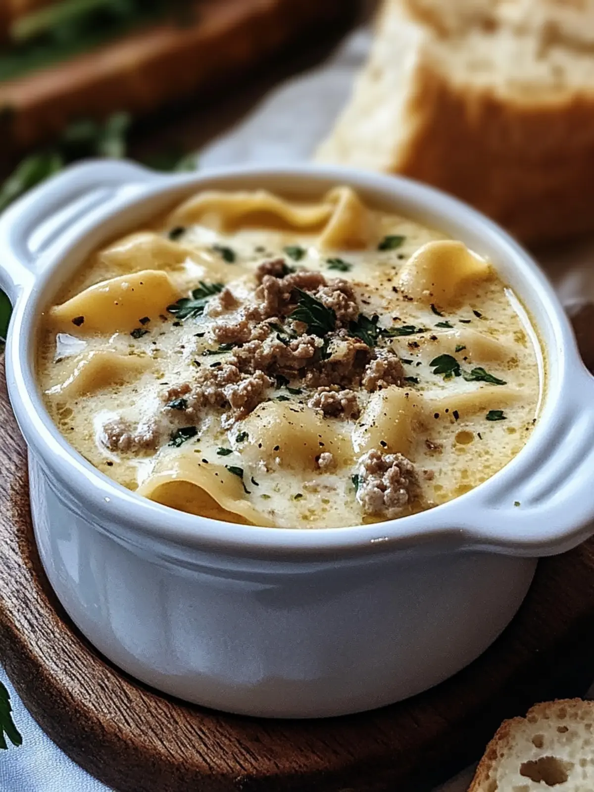 Creamy Alfredo Lasagna Soup