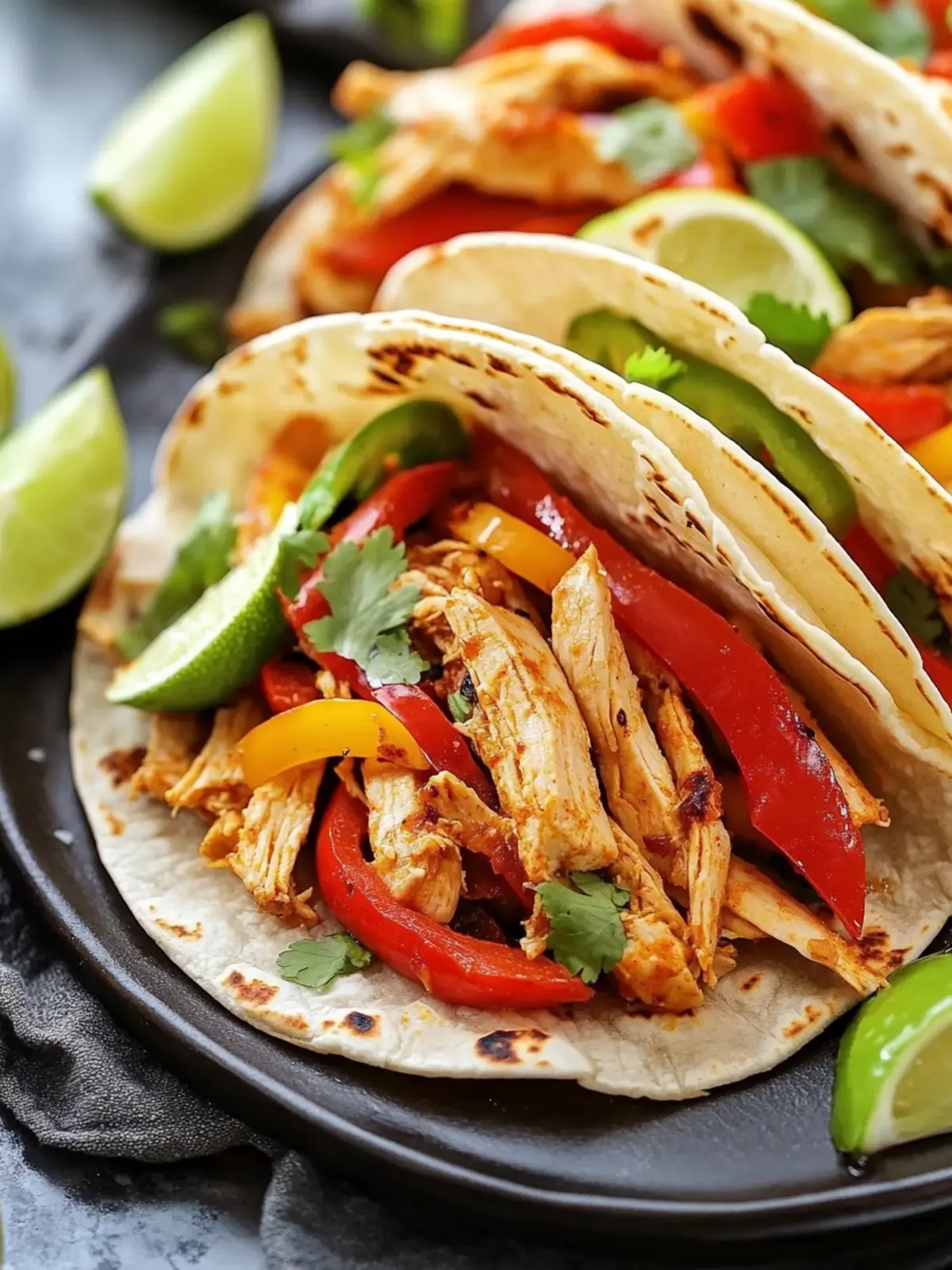 Crockpot Chicken Fajita Tacos