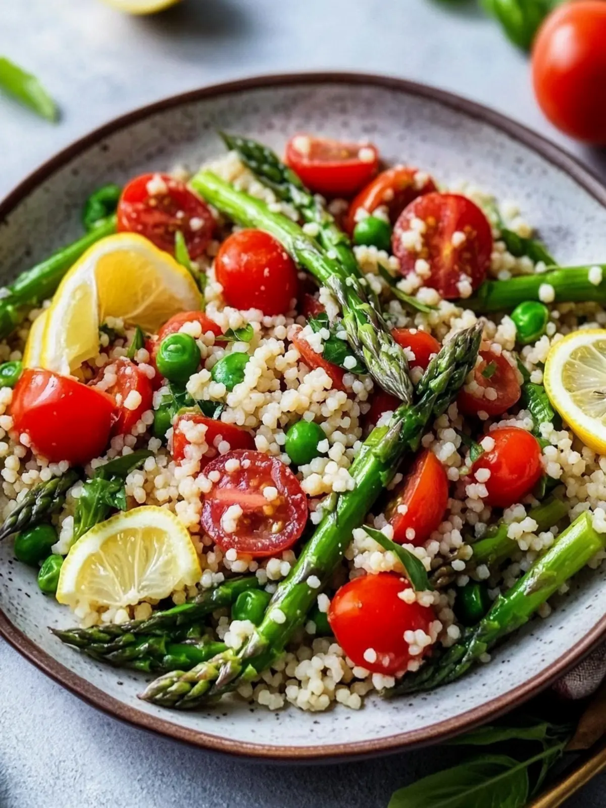 Lemon Asparagus Couscous Salad with Tomatoes for Fresh Spring Flavor 5 Lemon Asparagus Couscous Salad with Tomatoes