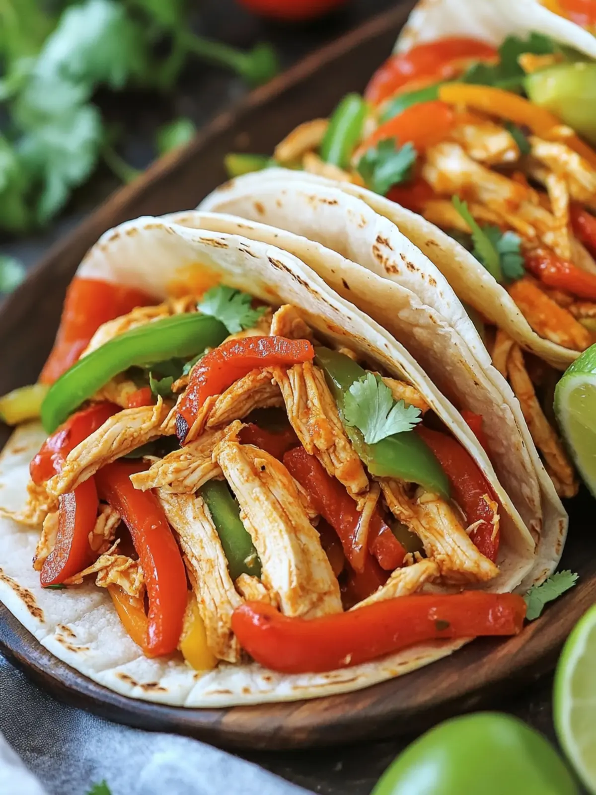 Crockpot Chicken Fajita Tacos