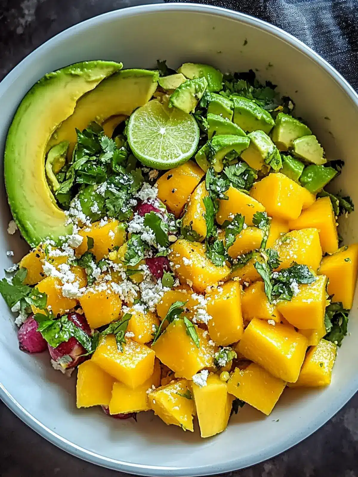 Avocado Mango Salad with Zesty Lime Dressing